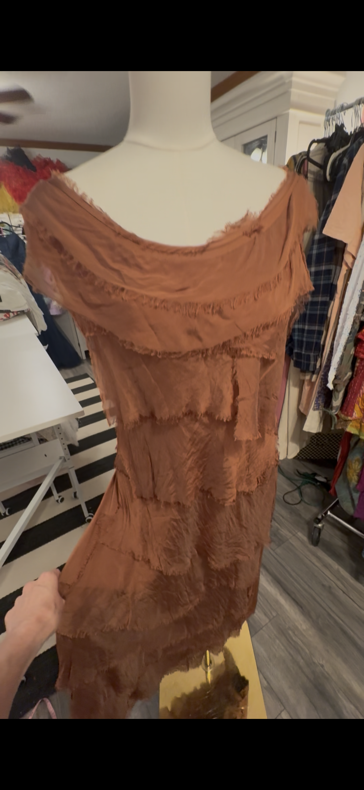 Nina Silk Ruffle Knit Maxi Dress One Size Fits Small to XL 2-14