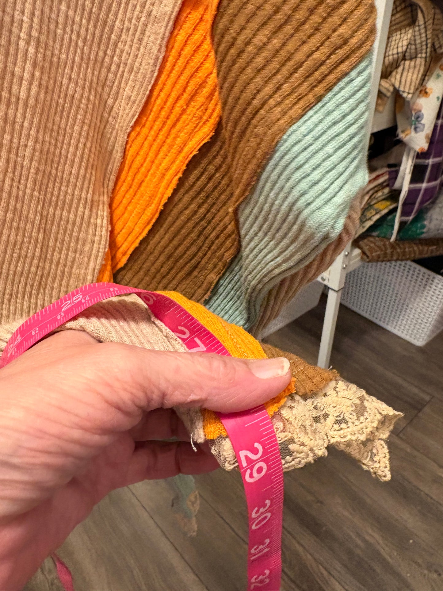 Lace Trim Thermal Knit Top Plus Size