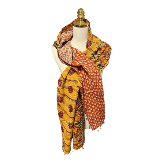 Mary Cotton Kantha Scarf