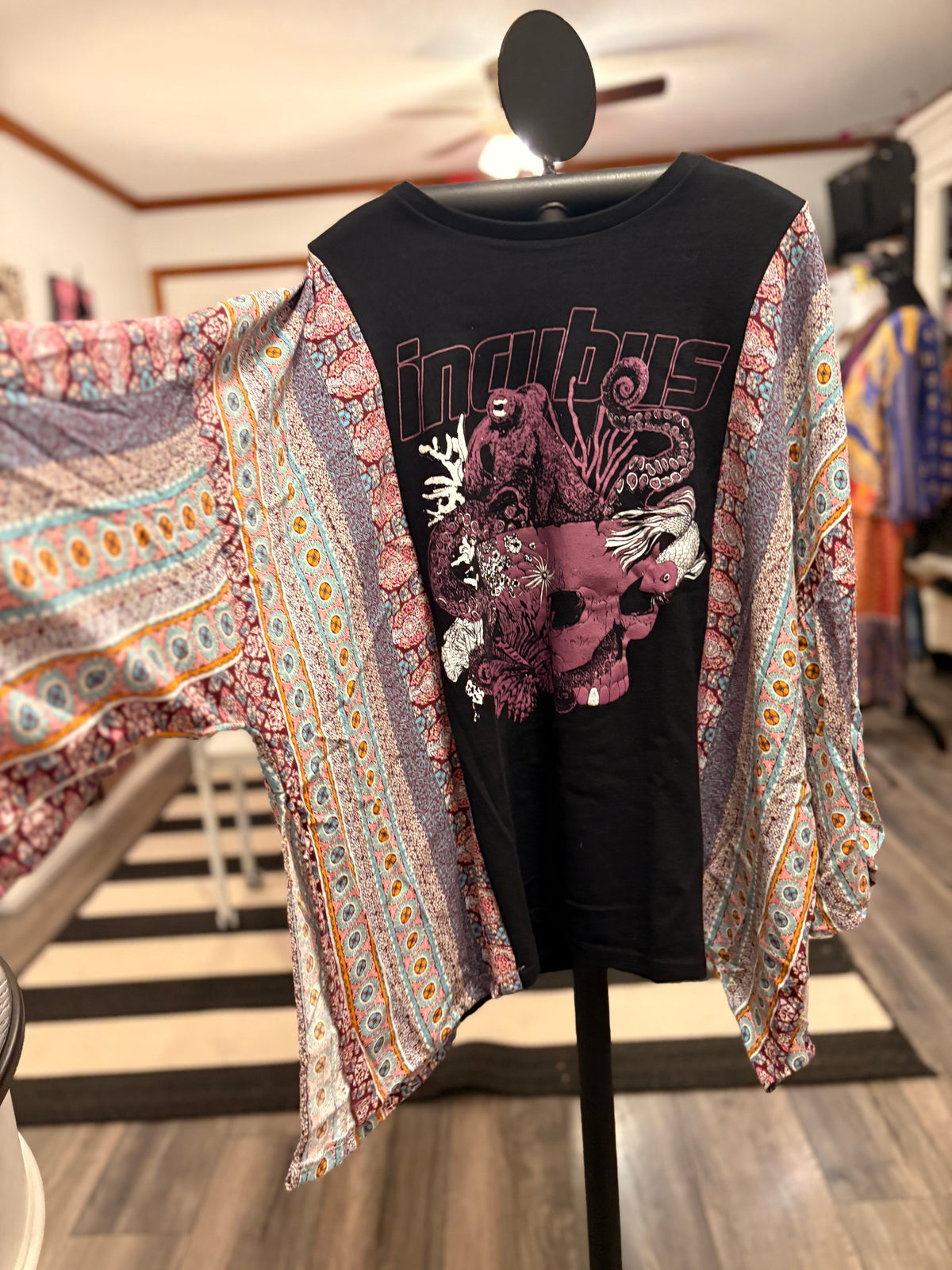 Incubus Upcycled Kimono Tee One Size Fits a Small to XXL