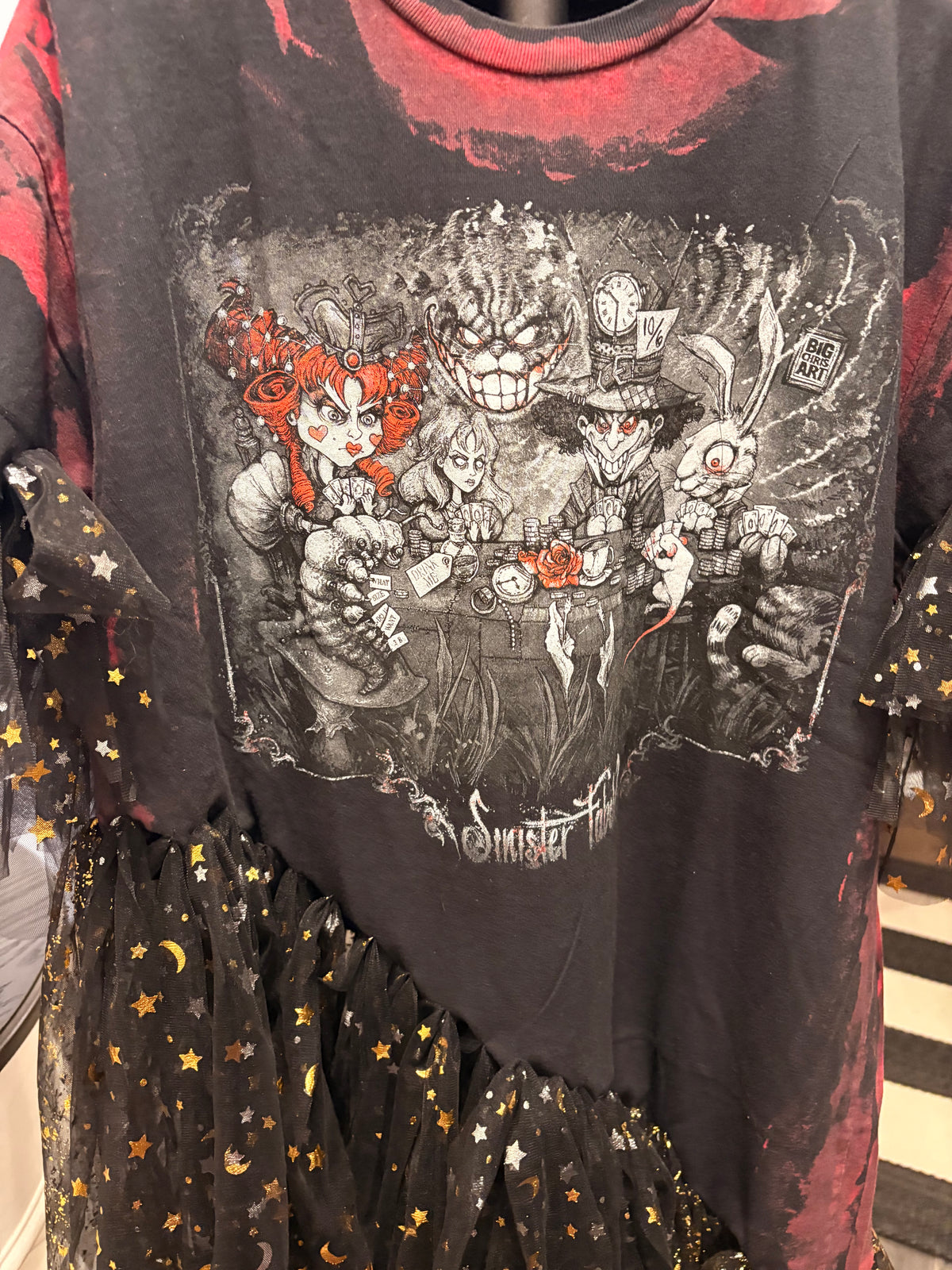 Halloween with Alice Asymmetrical Fringe Tee One Size Fits Small to Large