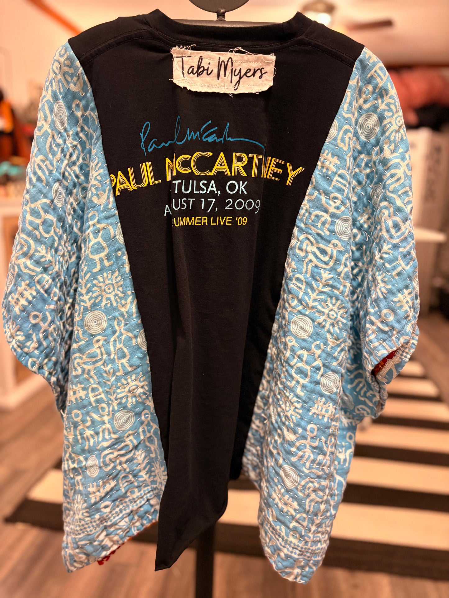 McCartney Upcycled Vintage Kantha Poncho One Size Fits a Small to Large