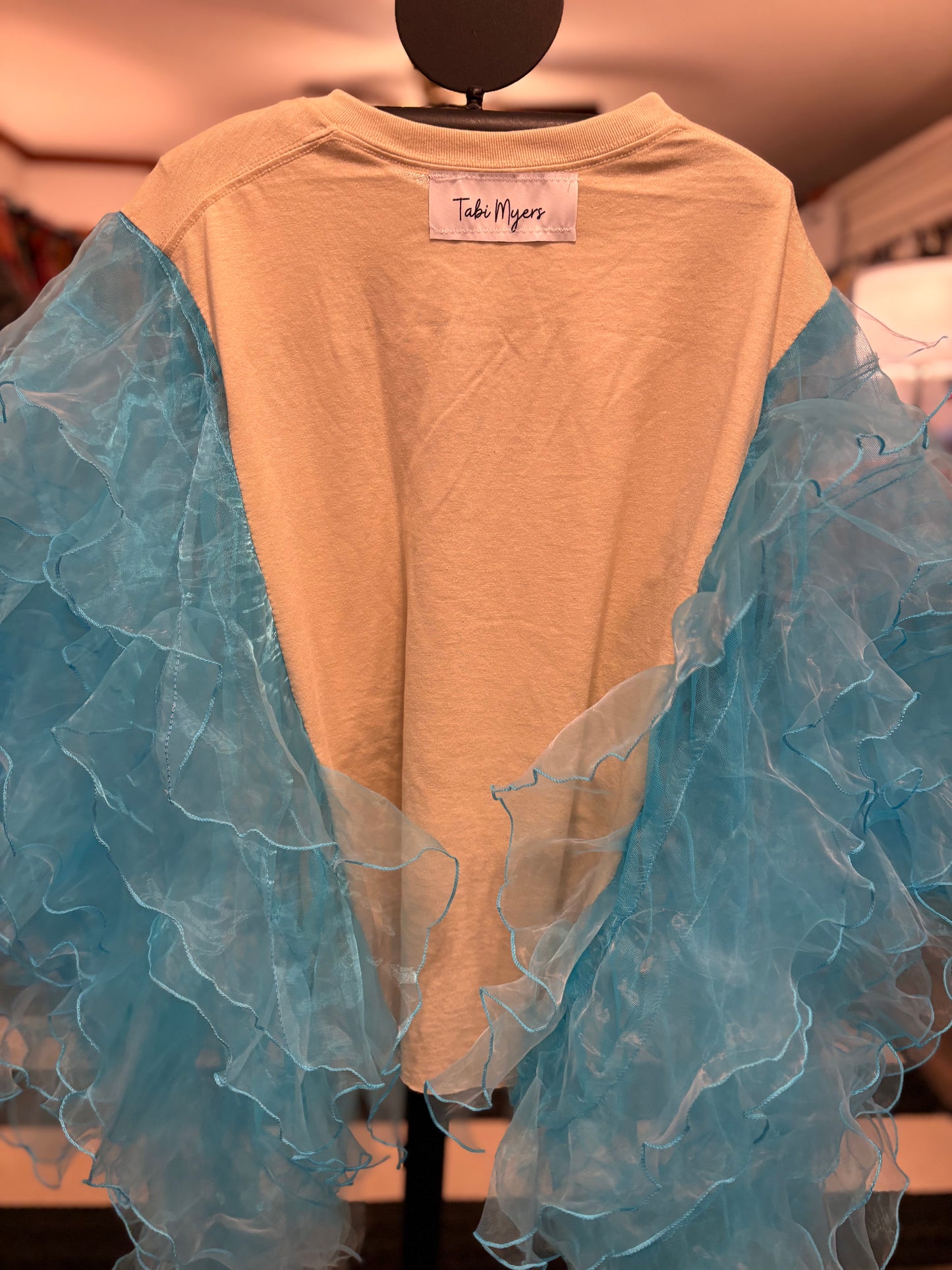 80s Country Rockstar Ruffle Top One Size Fits a Small to XXL