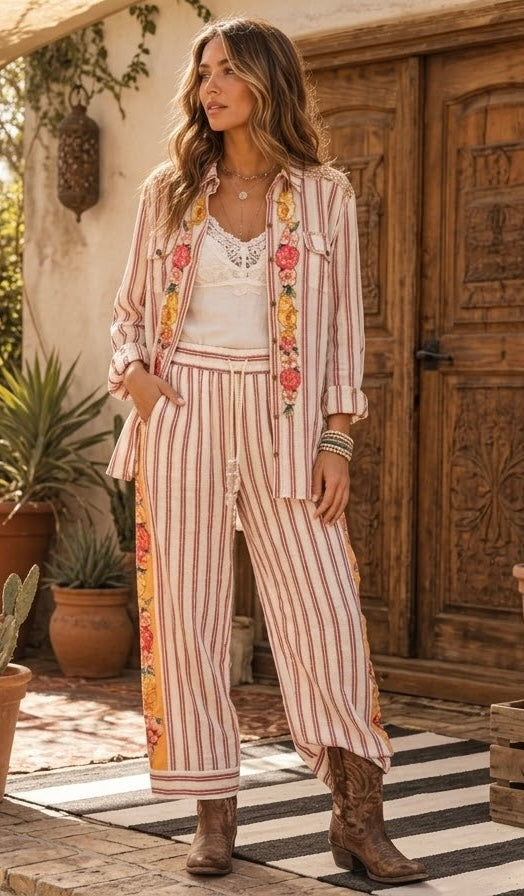 Striped Goddess Pants by Aratta XL 12/14