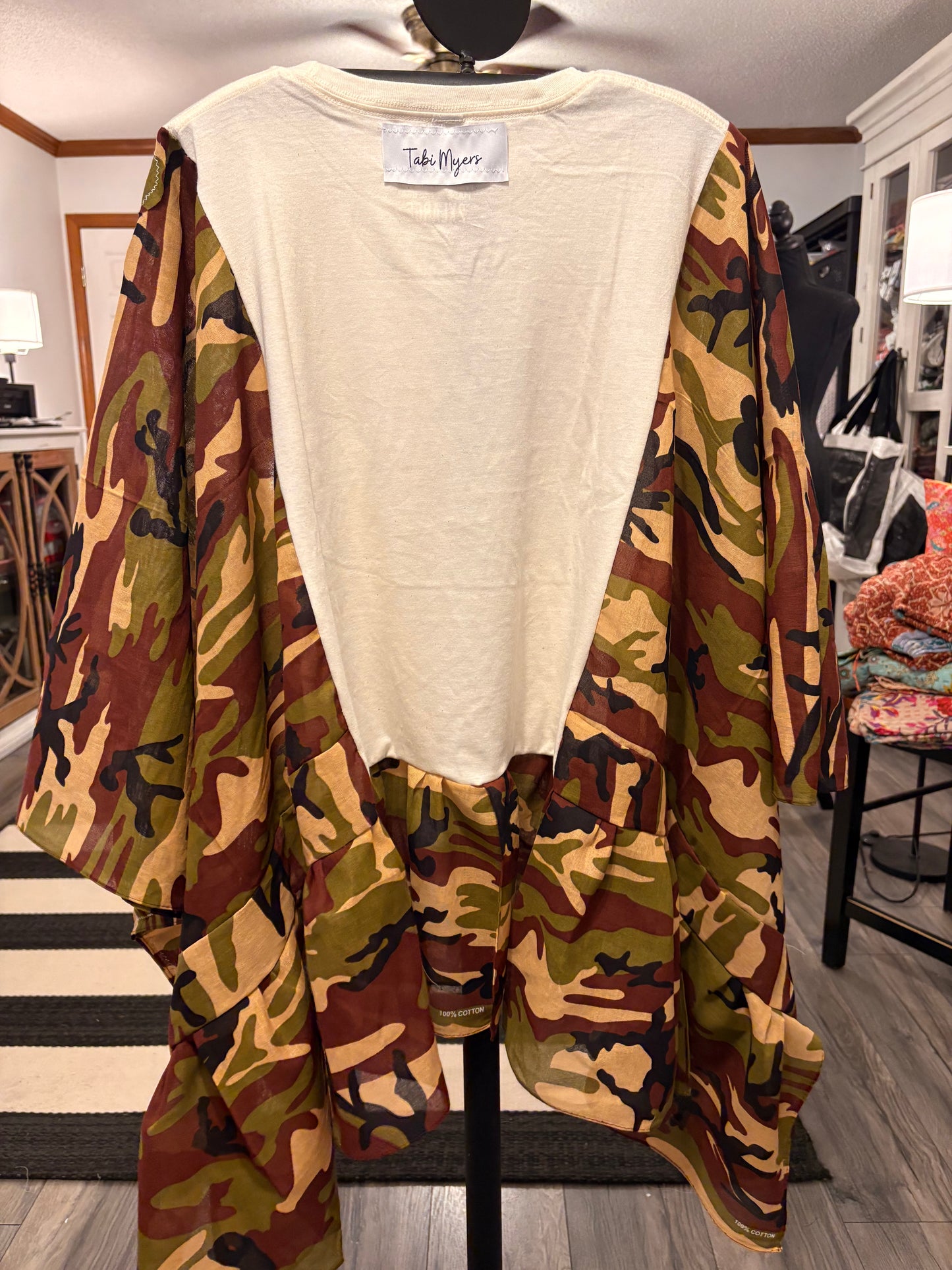 Deer Me Camo Bandana Ruffled Poncho One Size Fits a Small to 3X