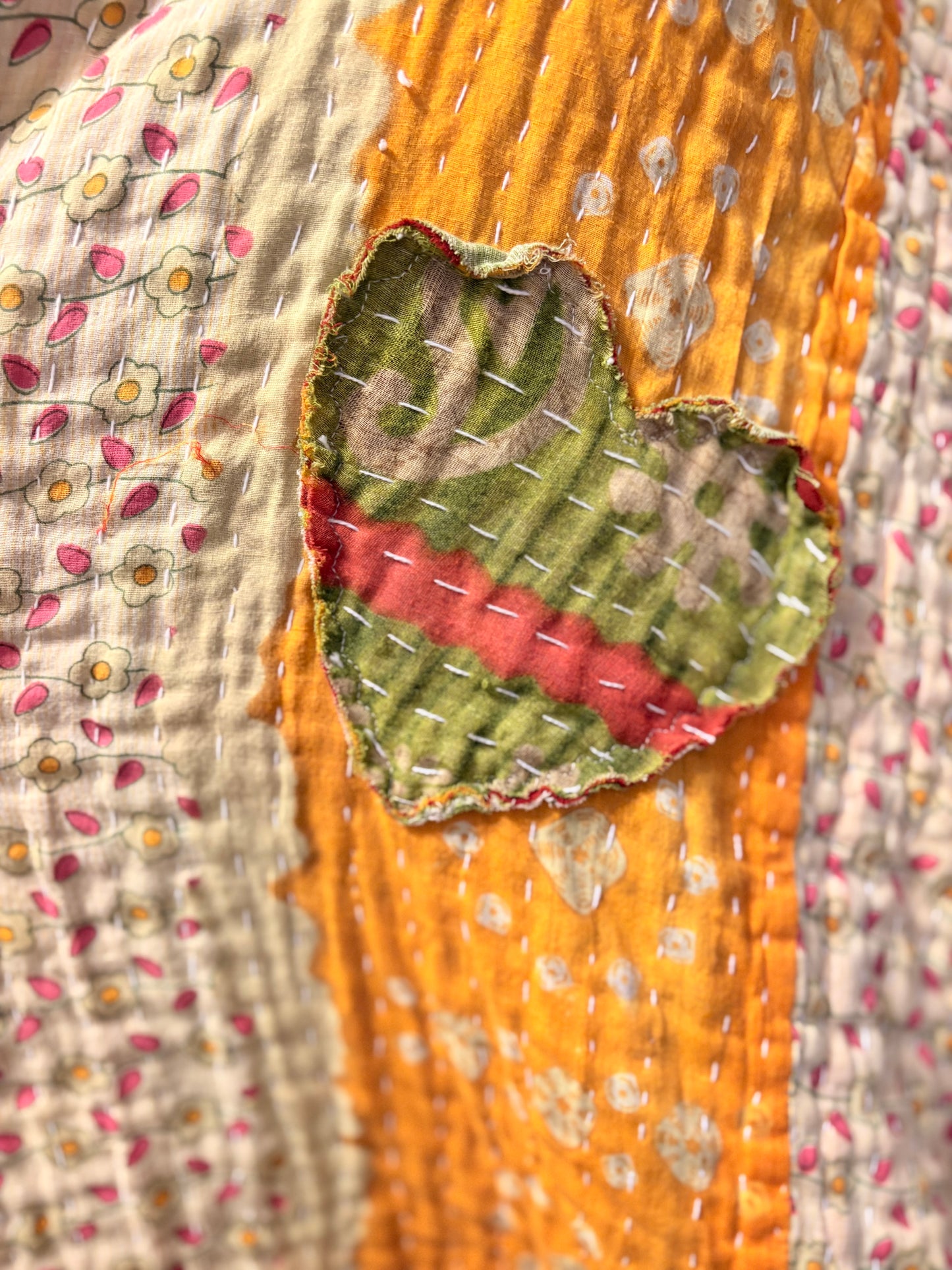 Van Gogh Upcycled Vintage Kantha Quilt ART Jumper One Size Fits A Small to XL Oversized