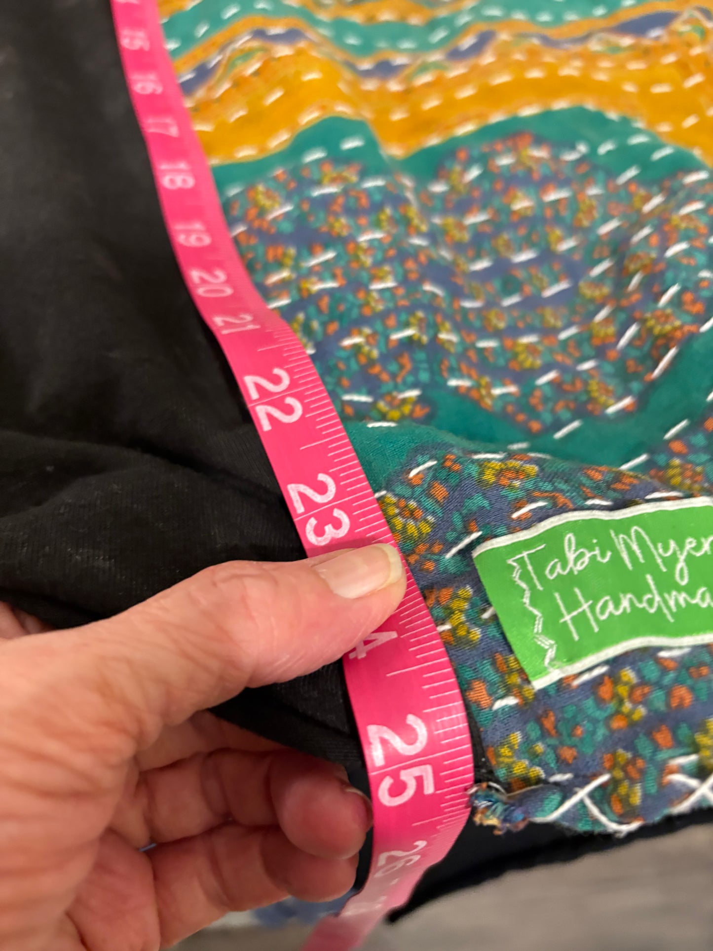 Flutter Upcycled Vintage Kantha Poncho Tee Fits A Size Small to XXL