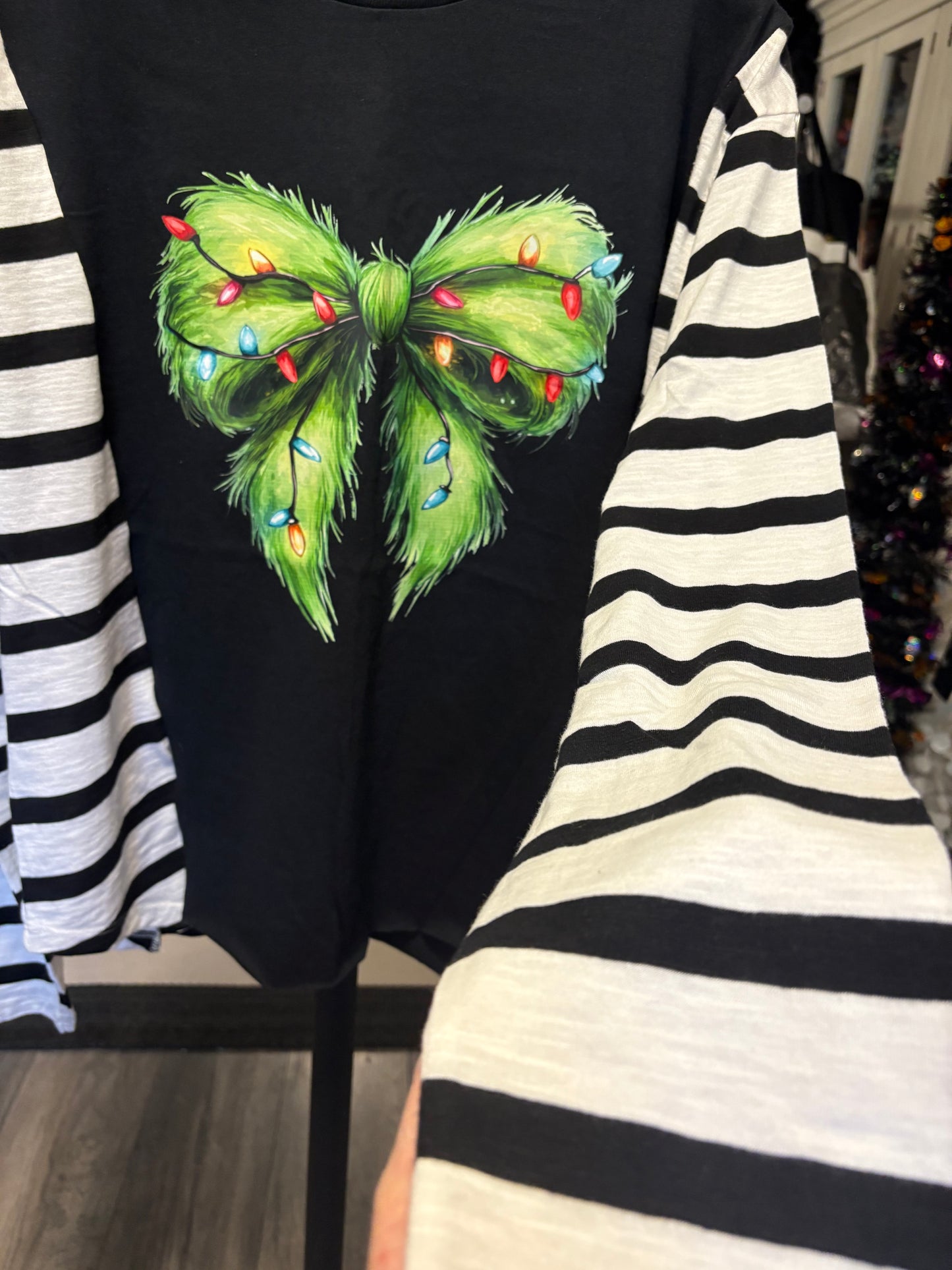 Feeling Grinchy Upcycled Long Sleeve Knit Tee One Size Fits a Small to XL