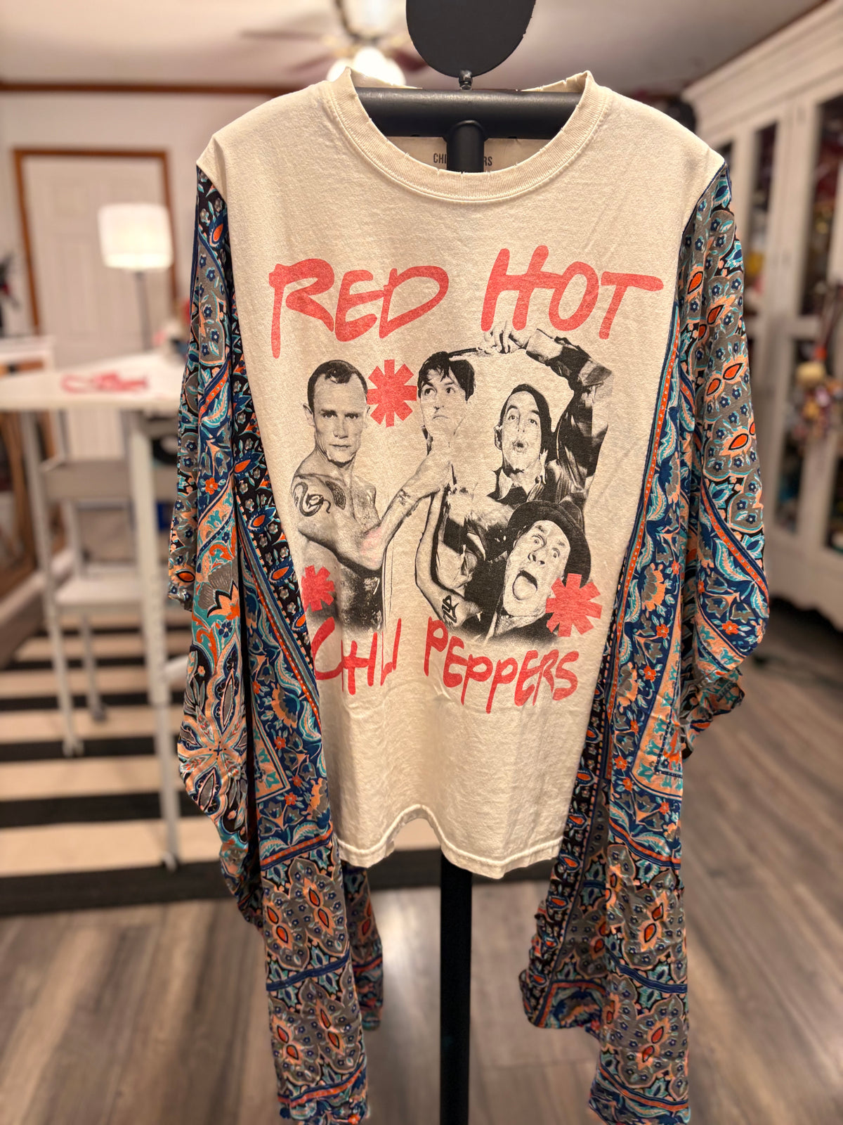 Hot Chili Upcycled Kimono Tee One Size Fits a Small to XXL