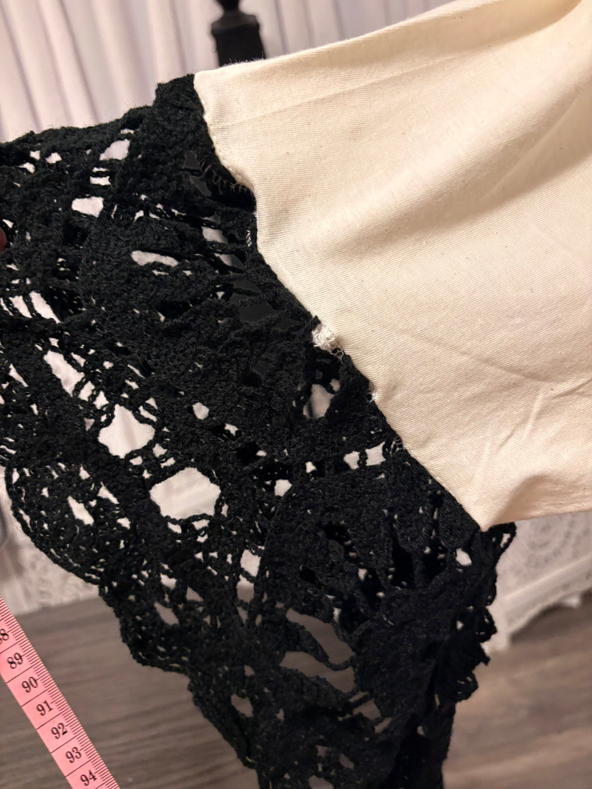 Fragile Glam Crochet Sleeve Tee One Size Fits a Small to Large