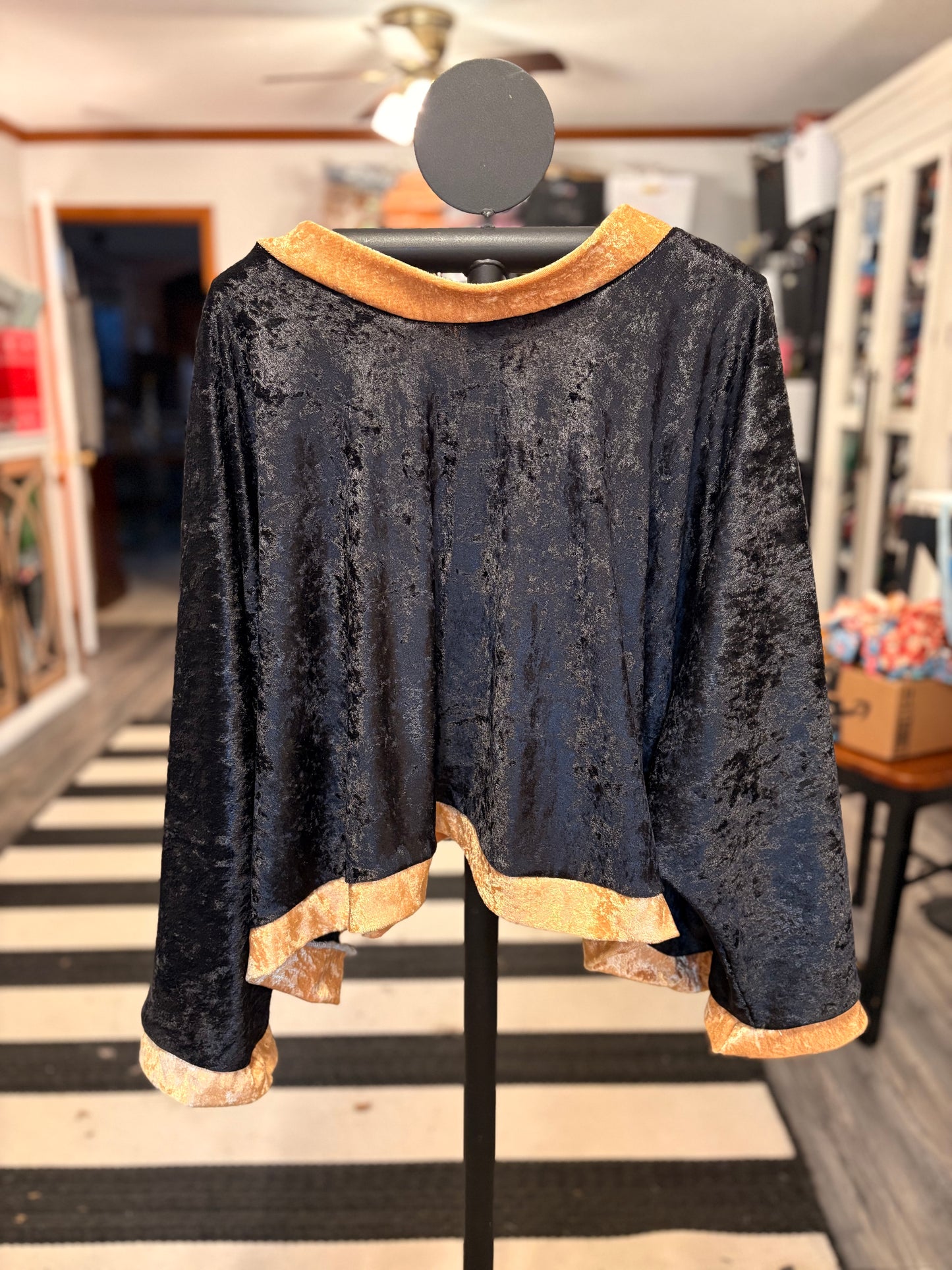 Midnight and Midas Crushed Velvet Tabi Top One Size Fits Small to XL