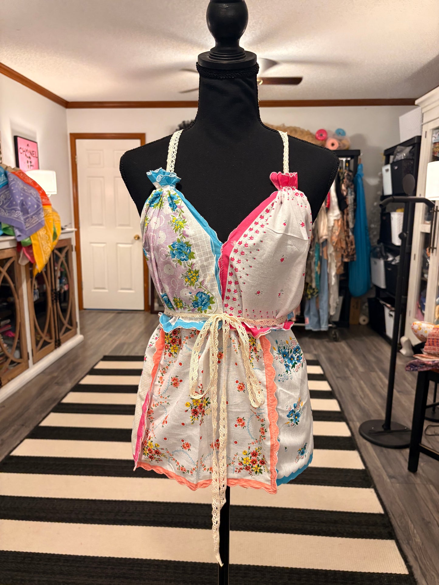 Lilly Upcycled Hankie Top One Size Fits a 8-14