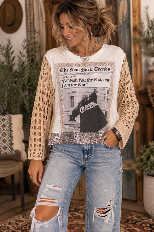 Queen Glam Tee One Size fits a Small to Large