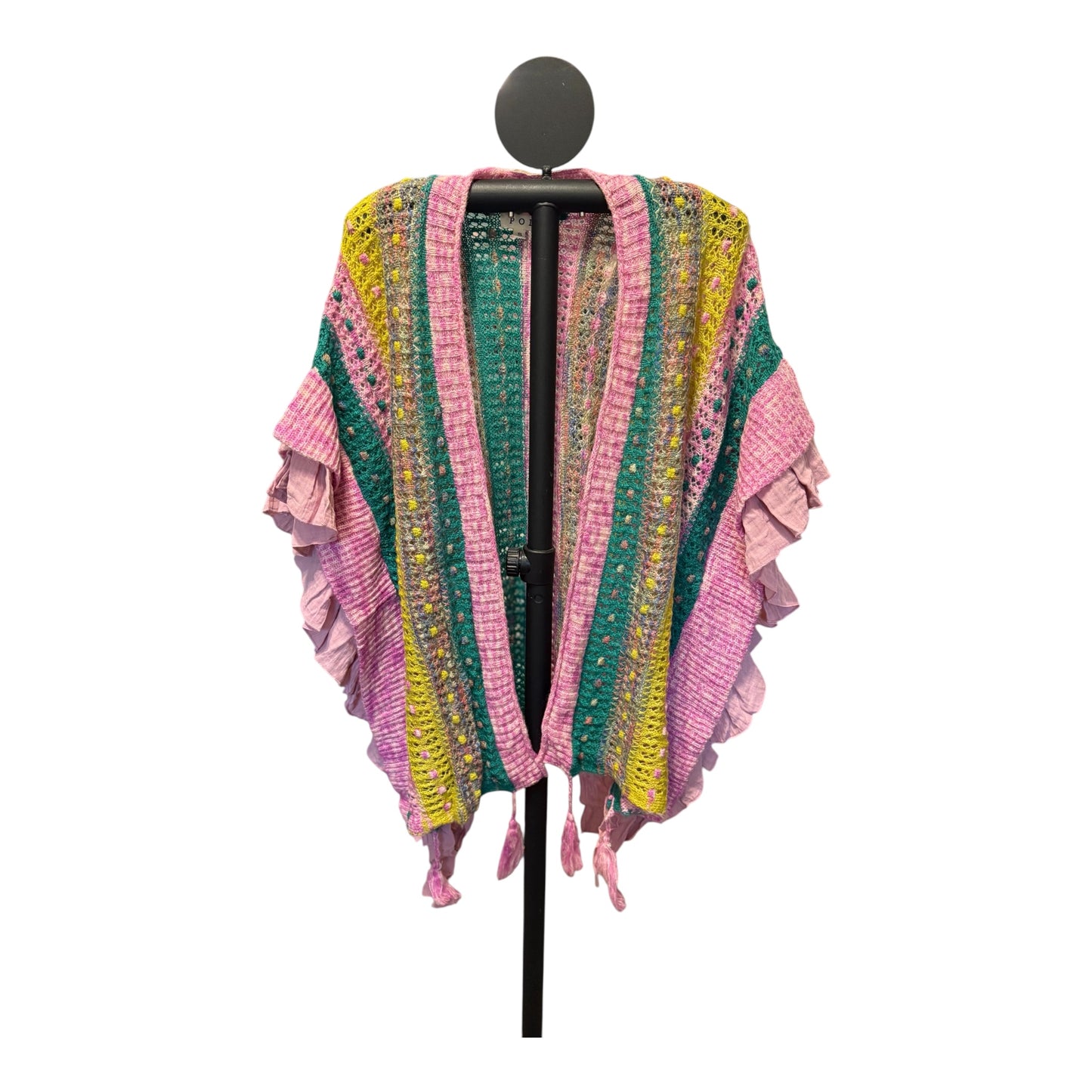 Ballerina Pink Ruffled and Knit Cardigan