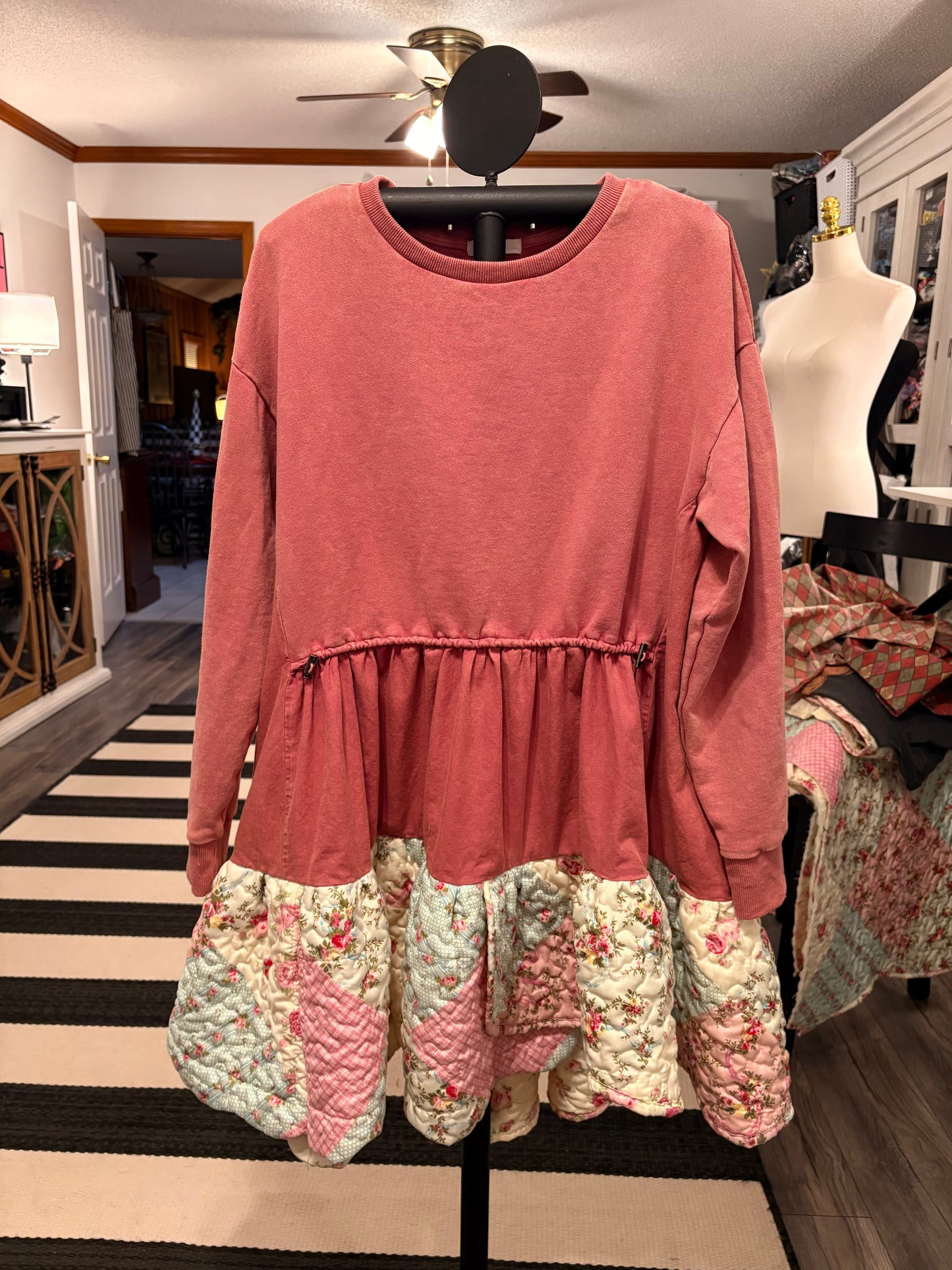 Betsy Upcycled Quilt Jumper One Size Fits Small to XL Oversized!