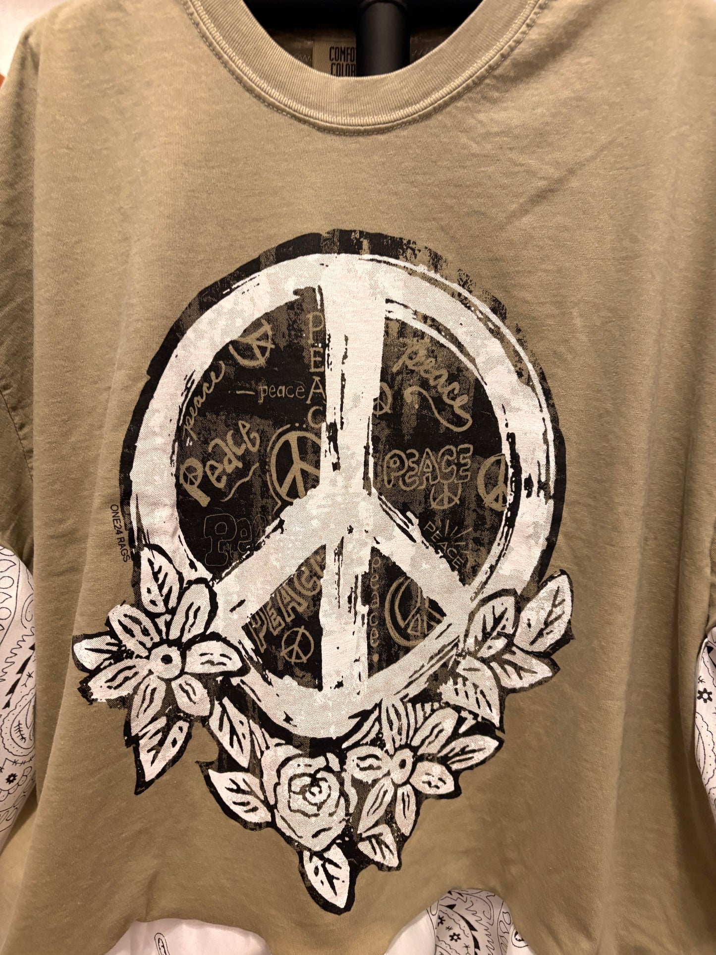 Peace Bandana Baby Doll Tee Fits a Small to 2X