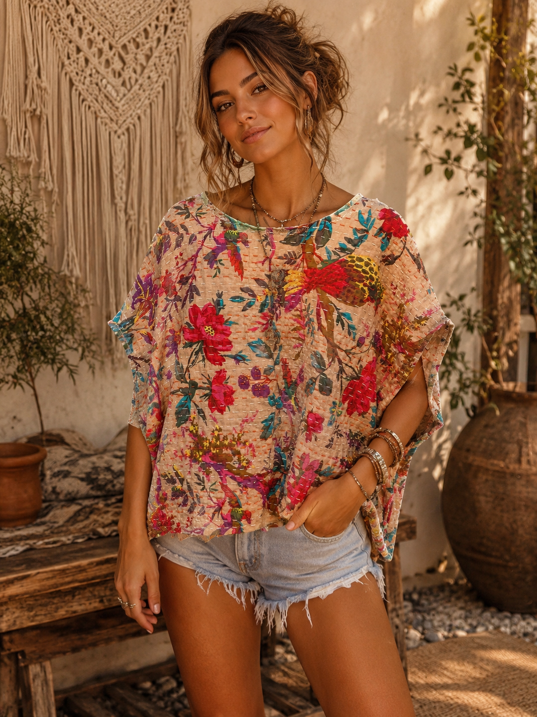 Cordelia In Fuchsia Top One Size Fits Small to XXL