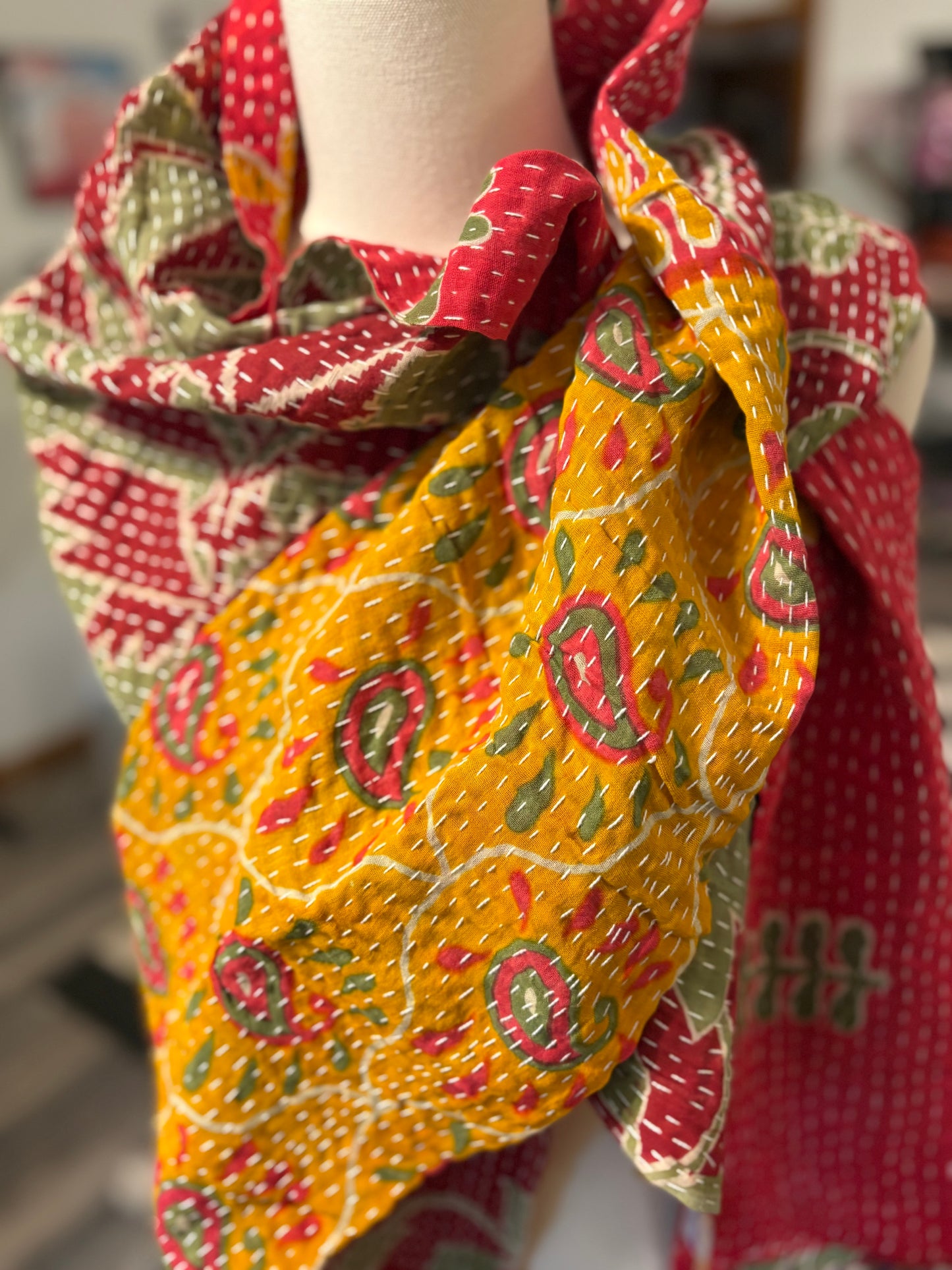 Linda Cotton Kantha Scarf