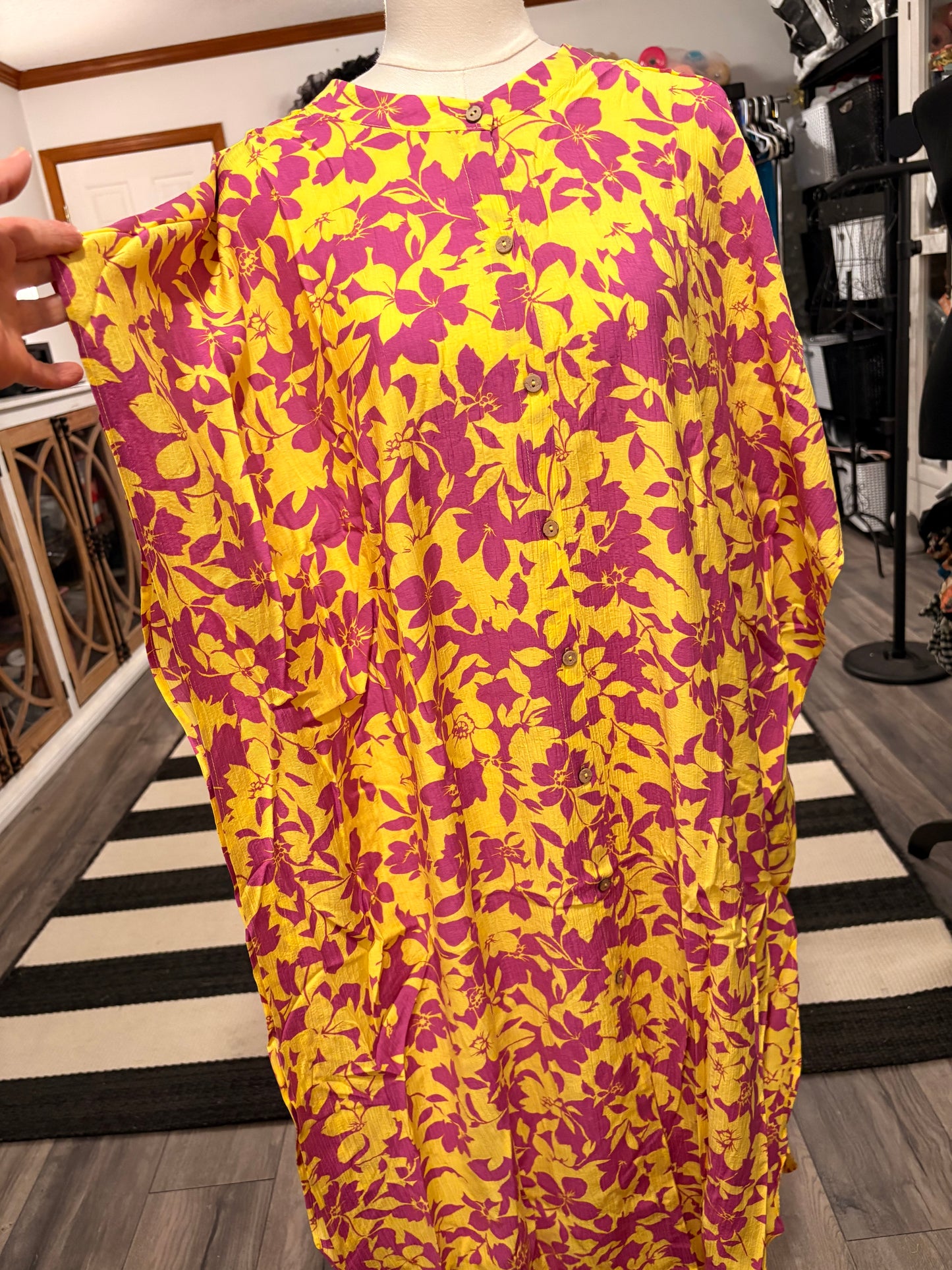 Yellow Button Down Duster/Dress