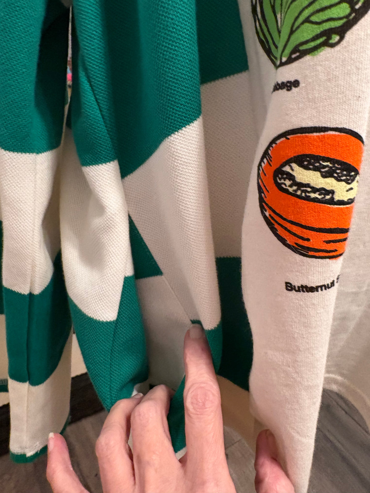 Veggie Striped Sweatshirt Tee One Size fits a Small to XXL
