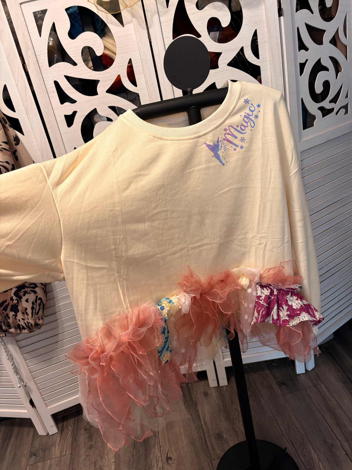 Magical Glam Fringe Asymmetrical Tee One Size Fits Small to XXL