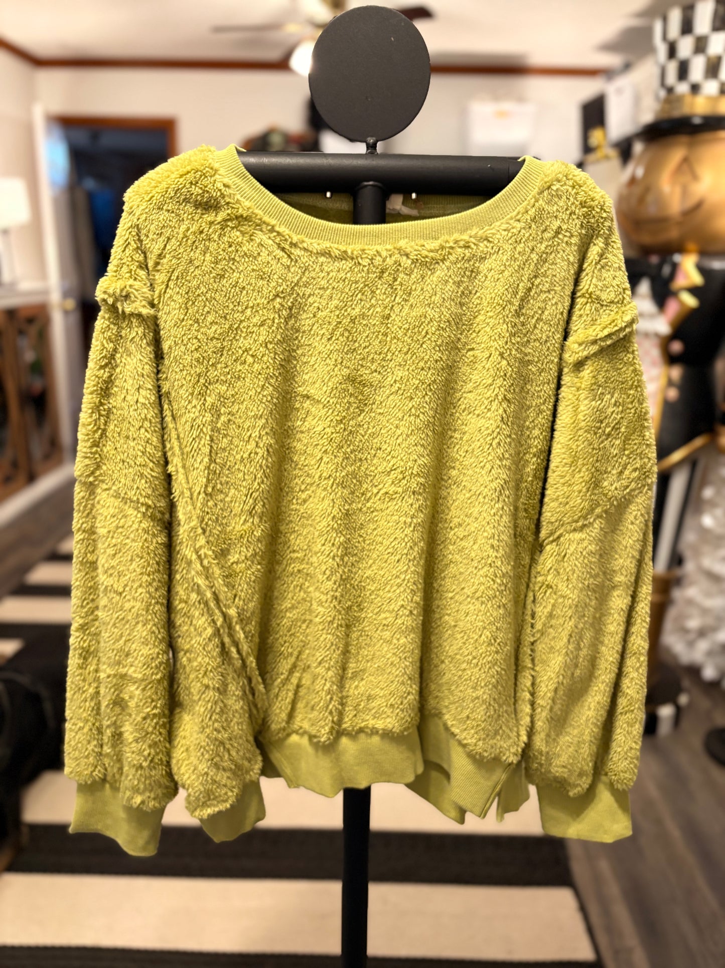 Fuzzy Green Sweatshirt