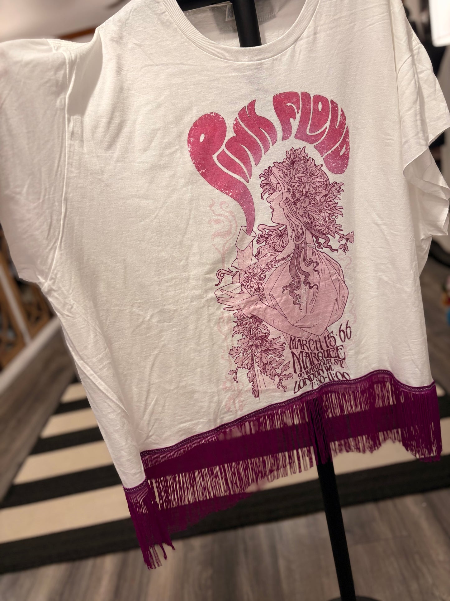 Pink Plum Fringe Tee One Size Fits Small to XXL