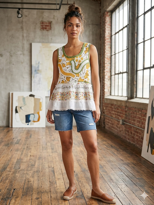 Katie Crochet Tank One Size Fits Small to Large