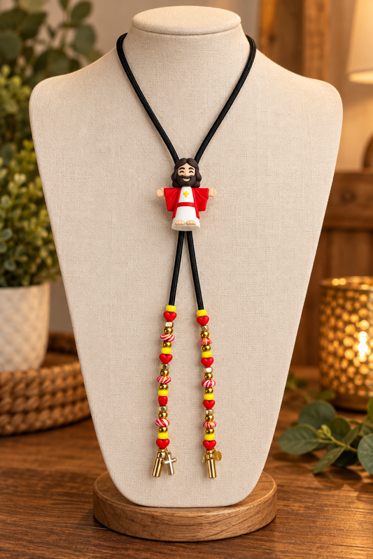 Red Jesus Handmade Bolo Necklace
