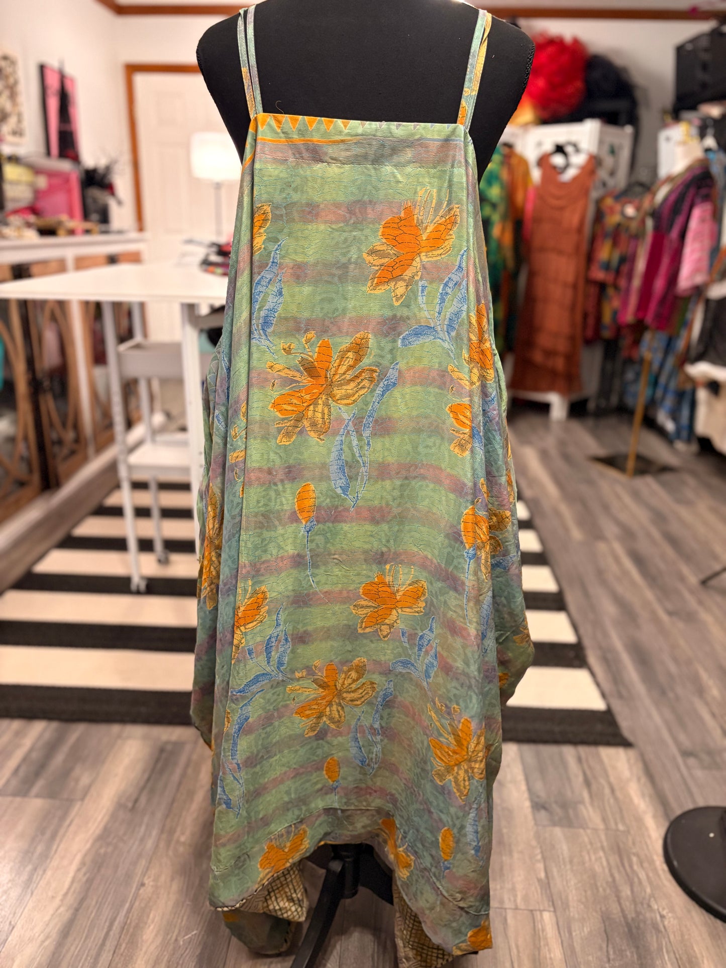 Sadie Silk Reversible Maxi Dress One Size Fits Small to 3X 2-22