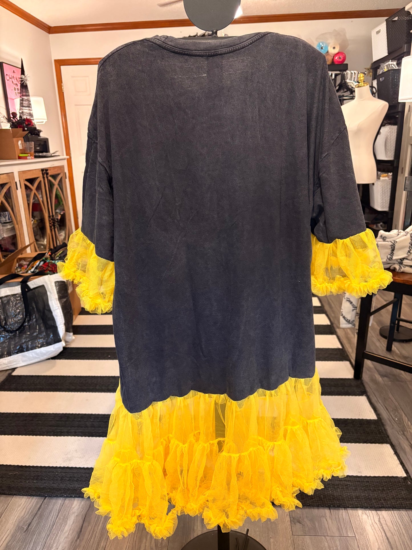 Peace and Daisies Upcycled Rockstar Dress One Size Fits a Small to XXL