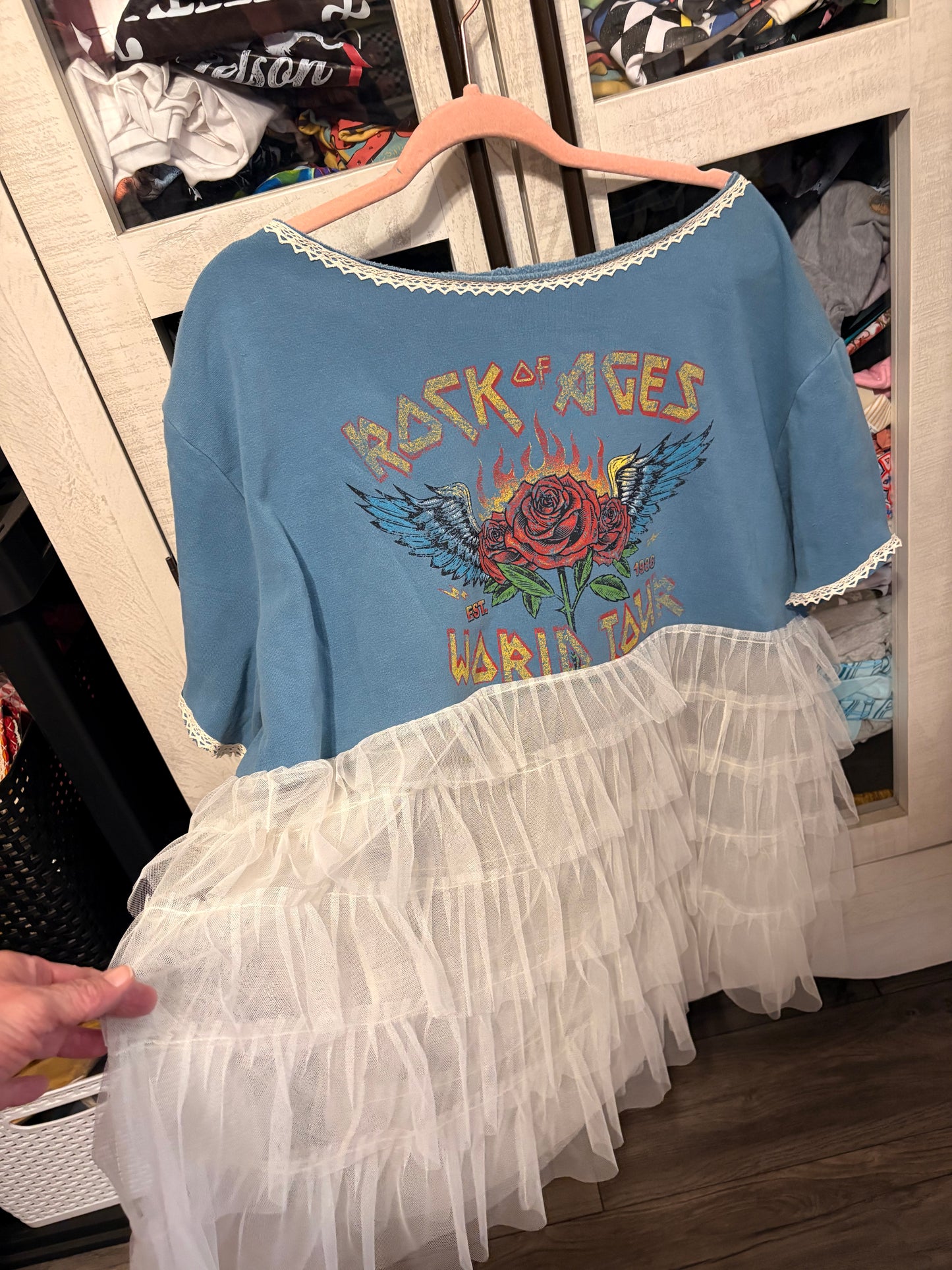 Rock of Ages Upcycled Rockstar Fairytale Dress One Size Fits a Large to XXL Oversized!