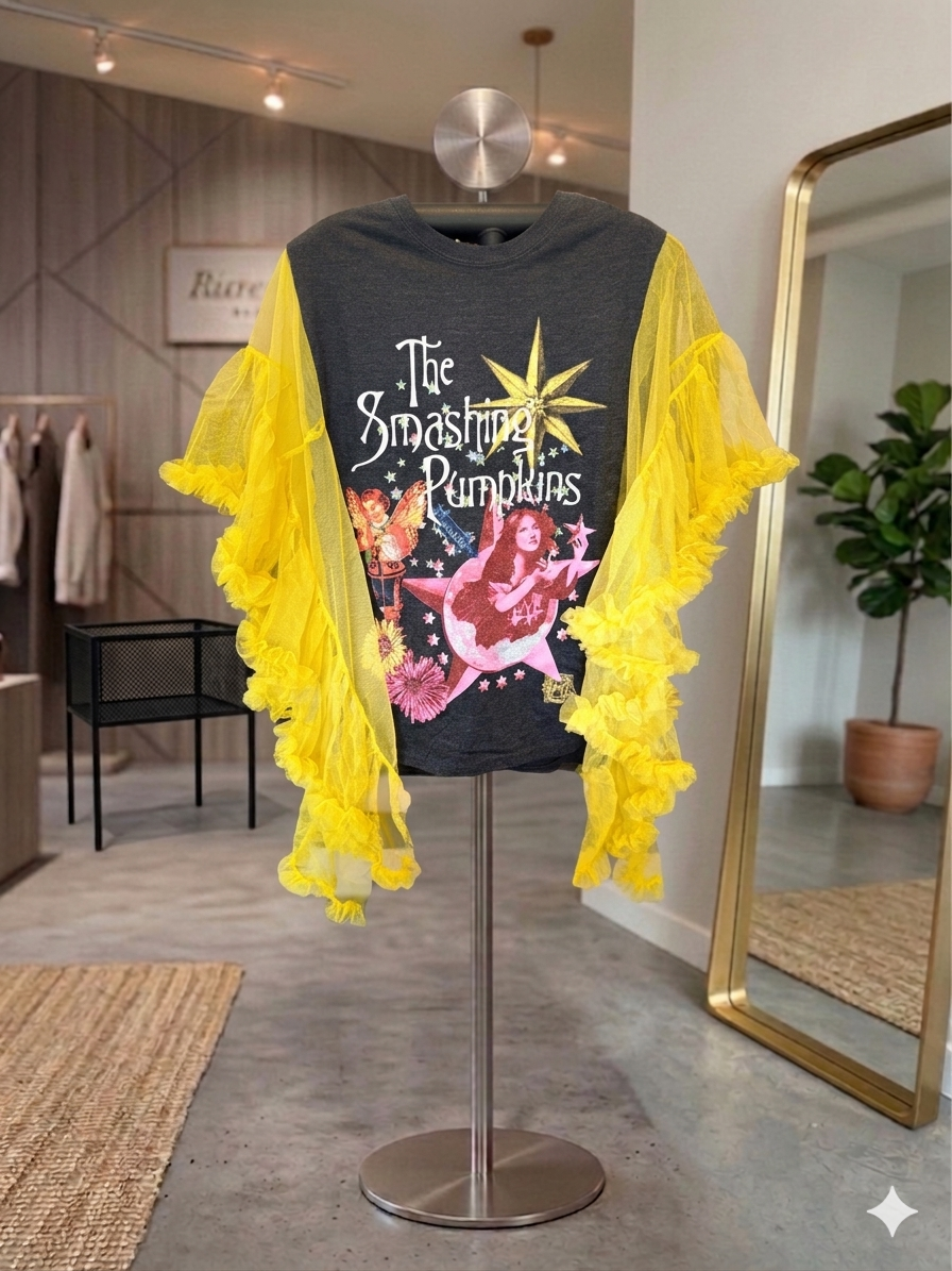 Smashing Pumpkins Upcycled Rockstar Poncho One Size Fits a Small to XL