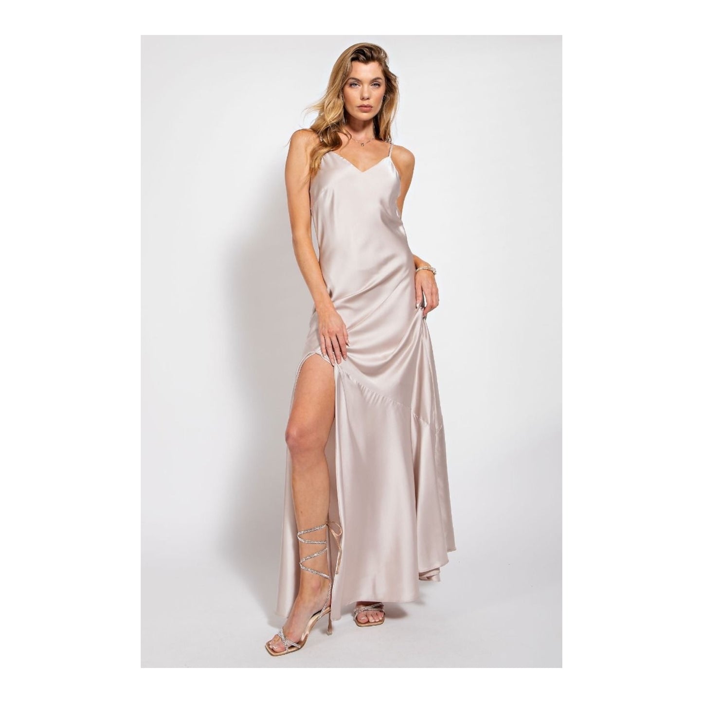 Champagne Satin Cami Dress