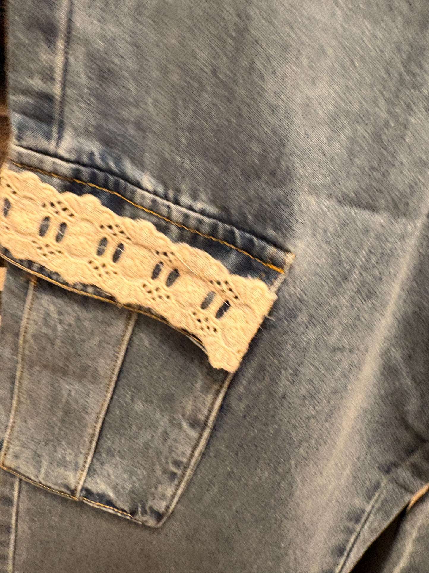 Blaire Refashioned Junk Jean Cargo Pants Size Small 2/4