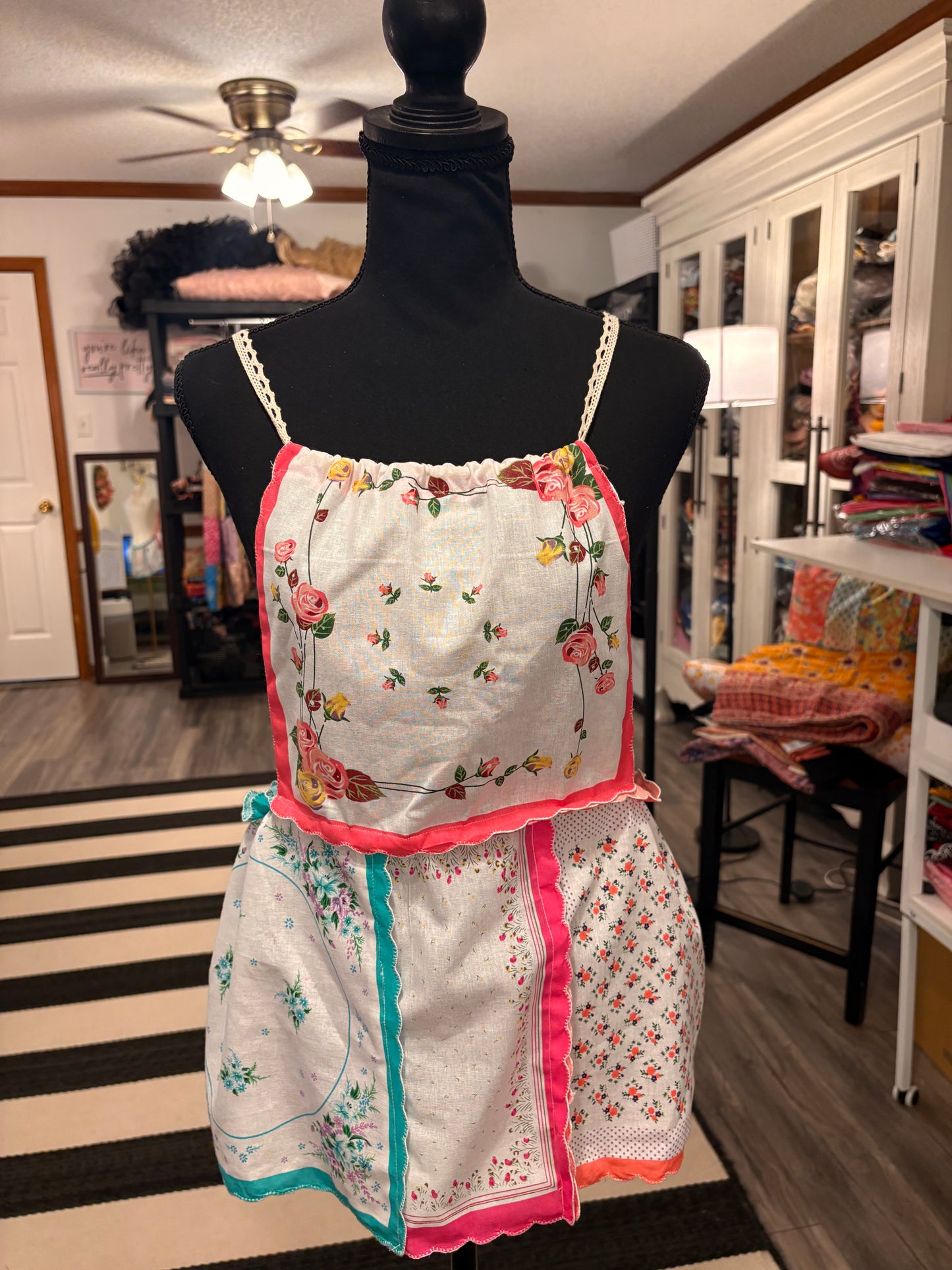 Gilly Upcycled Hankie Top One Size Fits a 4-8
