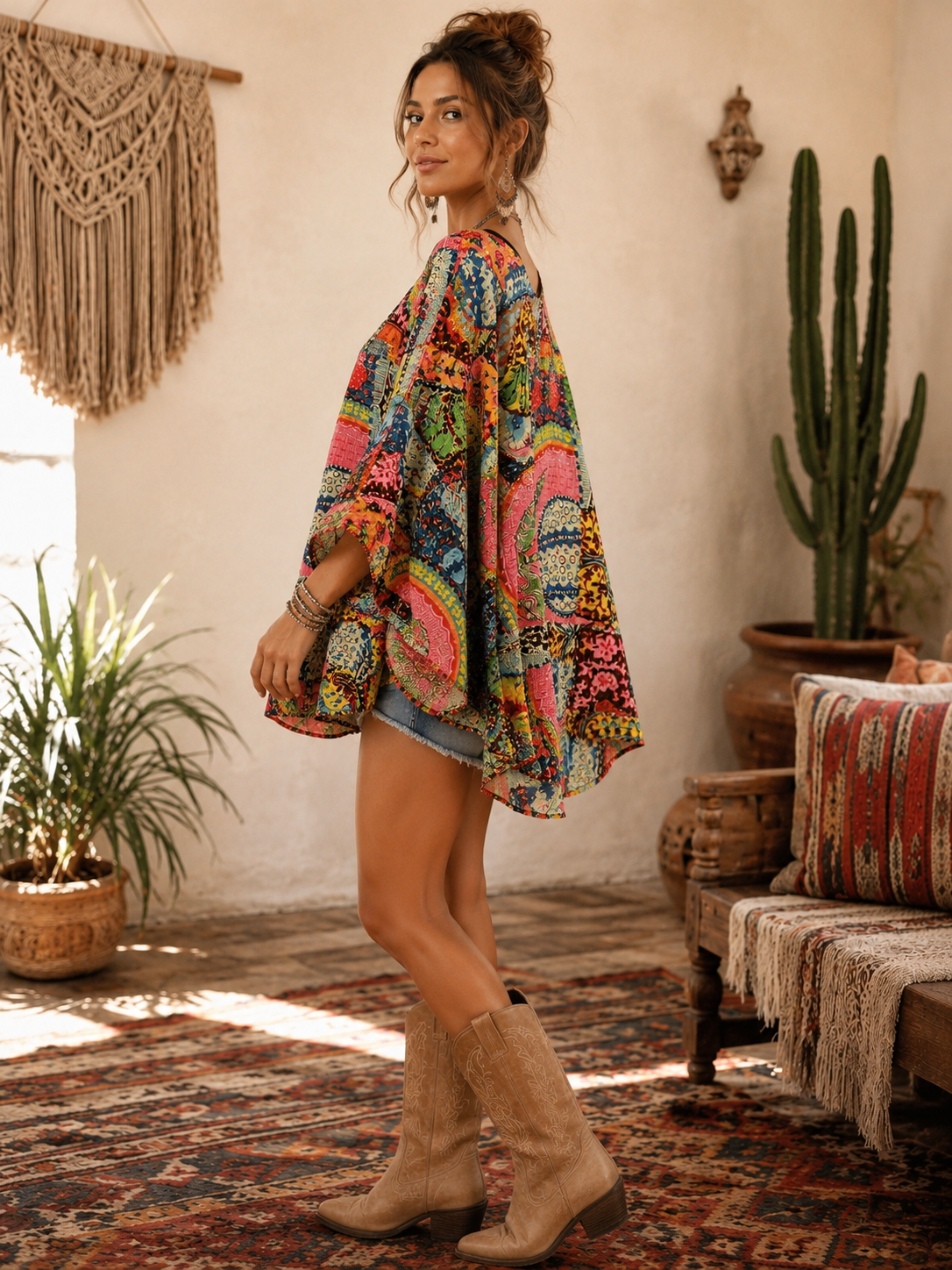 Mimi Kantha Circle Top One Size Fits a Small to XXL