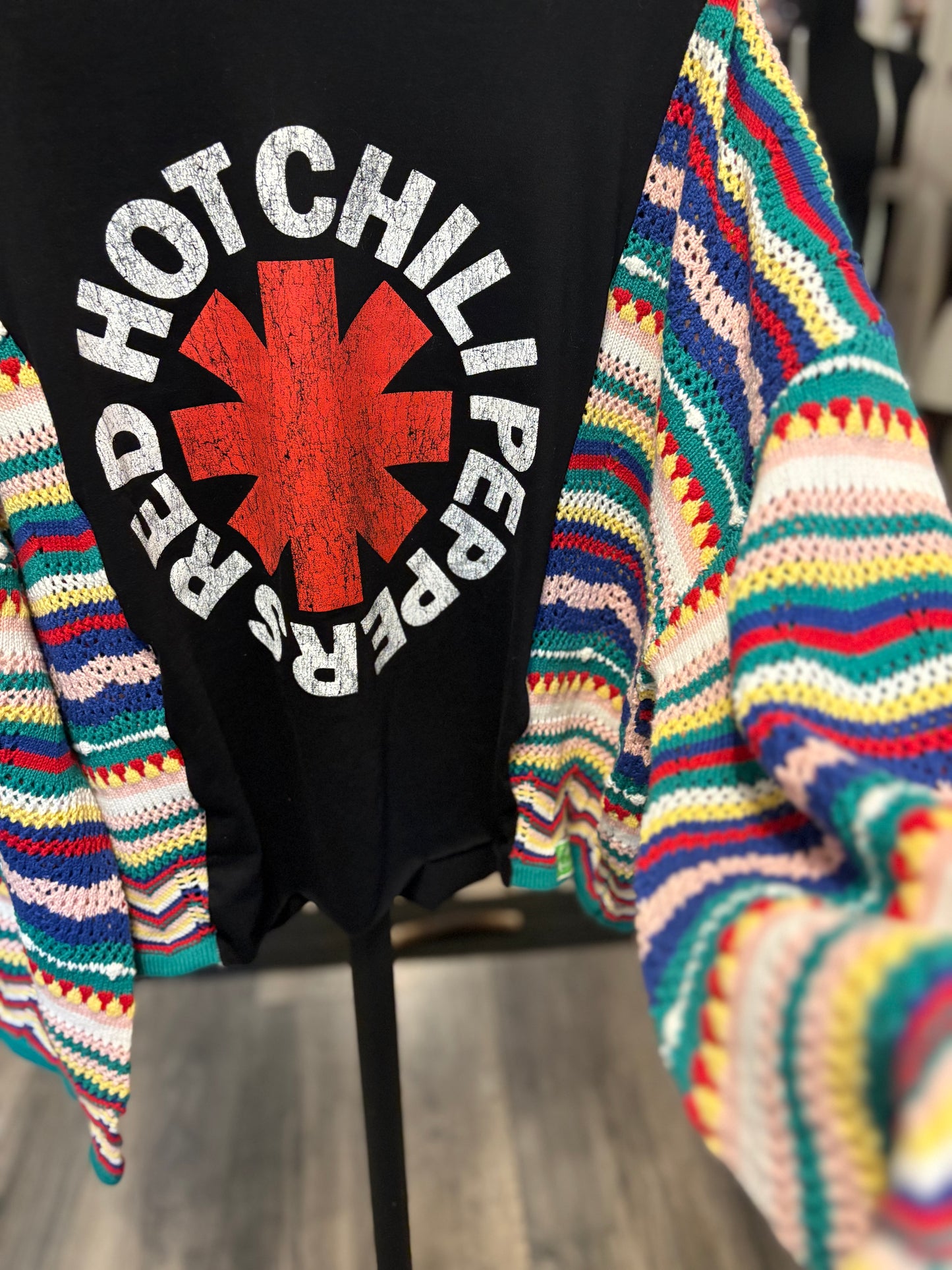 Red Hot Chili Peppers Upcycled Tee Kimono One Size Fits a Small to XXL