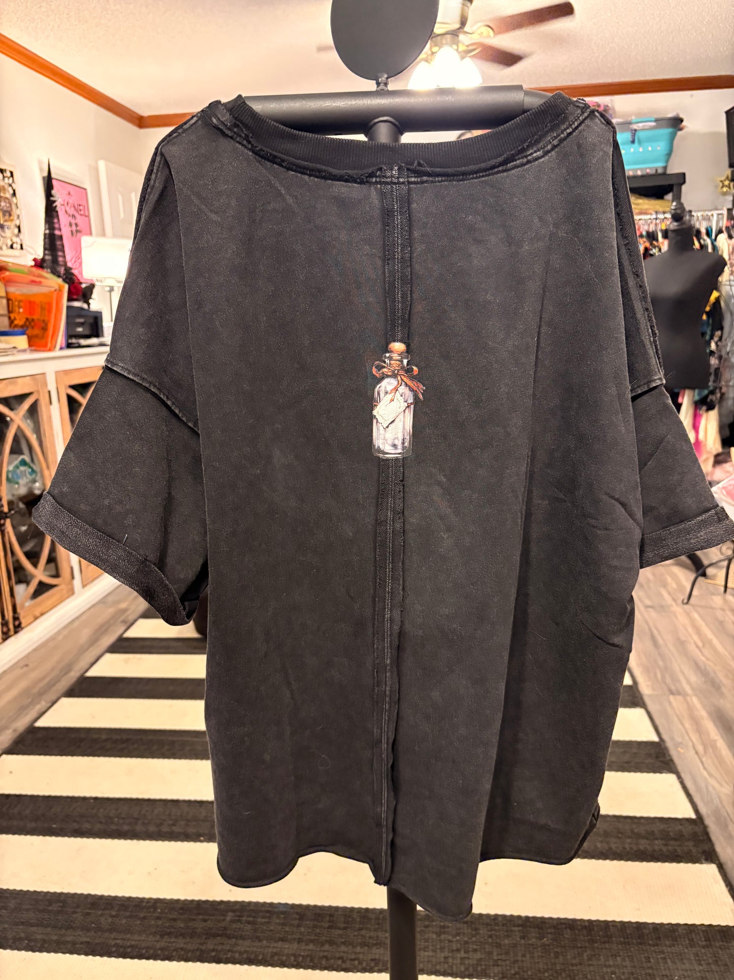 Drink Me “Junk” Tee OVERSIZED Acid Washed One Size Fits a Large to 3X