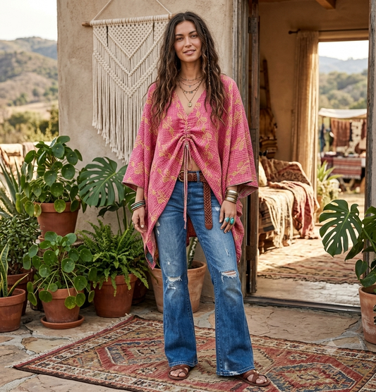 Moonflower Oasis Kantha Top (S-3X) 1000-01