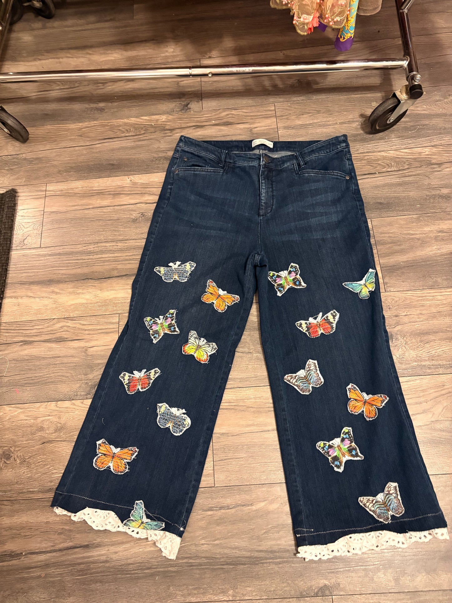 Take Flight Butterfly Jeans Fits Size 14/16