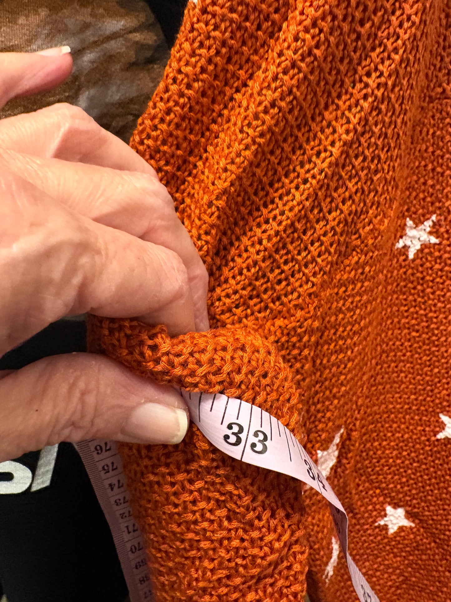 Reach for the Stars Star Sweater Tee One Size Fits a Large to 3X Oversized (rust)