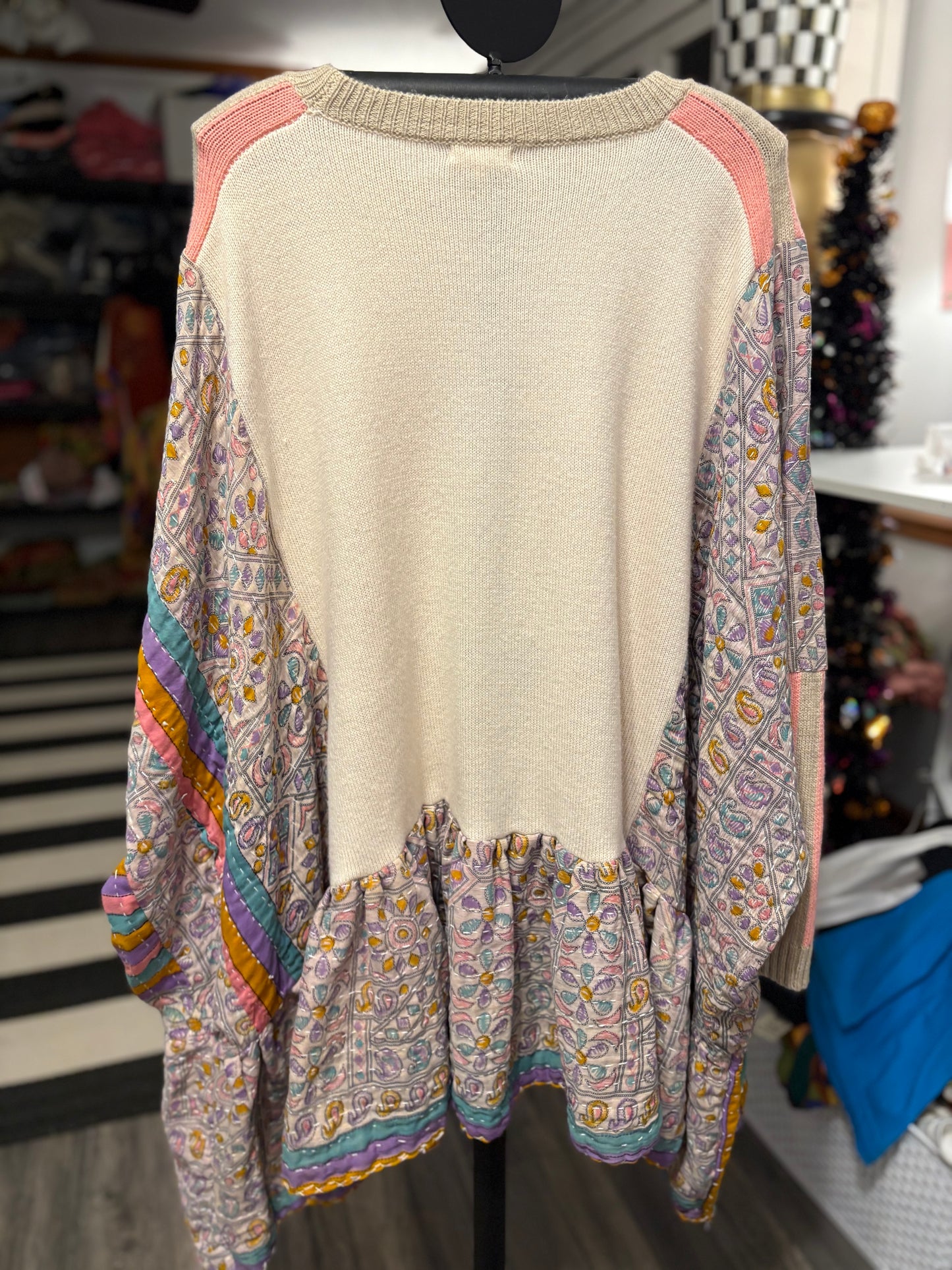 Bon Jour Upcycled Vintage Kantha Dress/Long Shirt One Size Fits Most