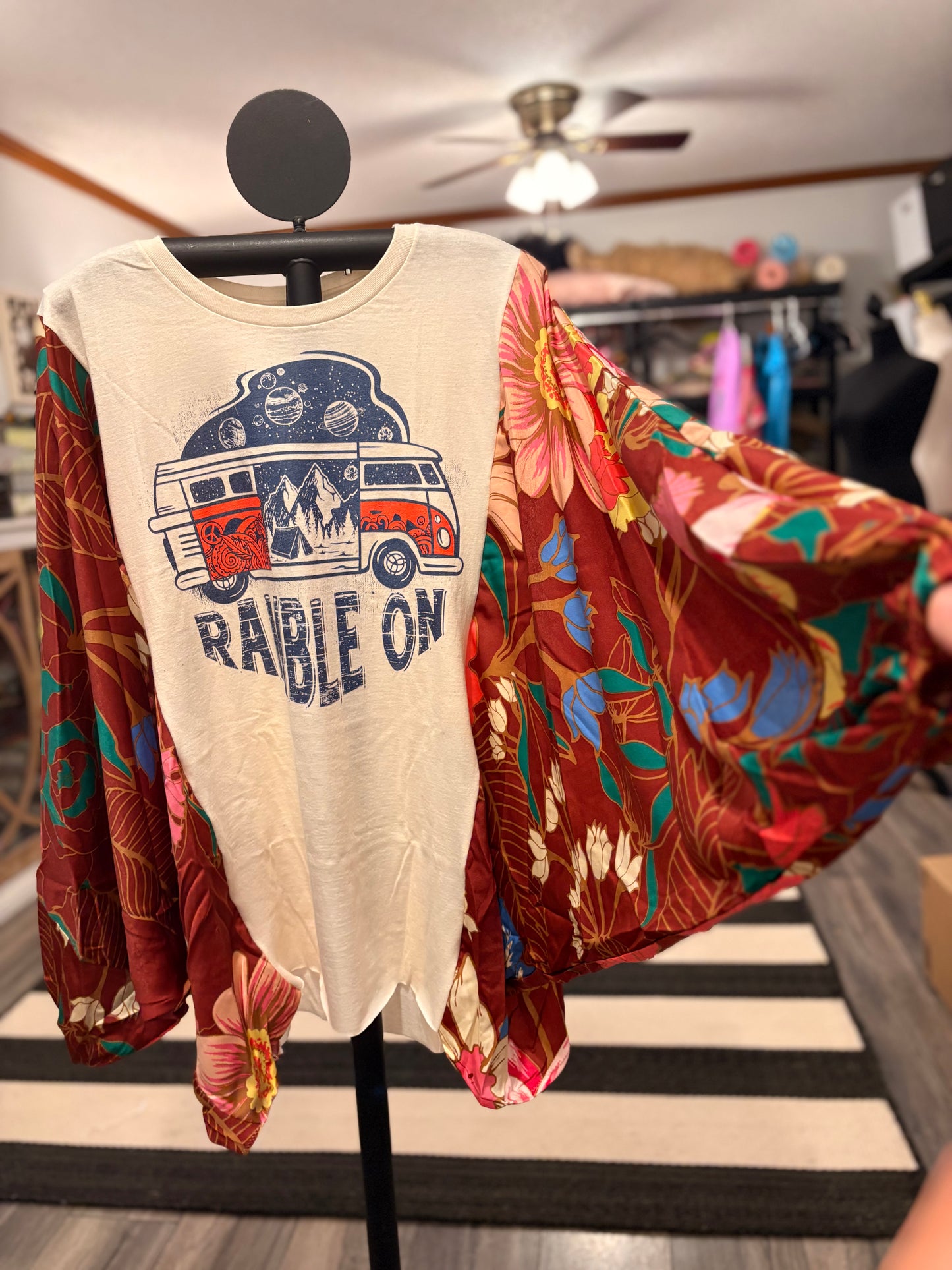 Ramble On Upcycled Kimono Top One Size Fits a Small to 3X