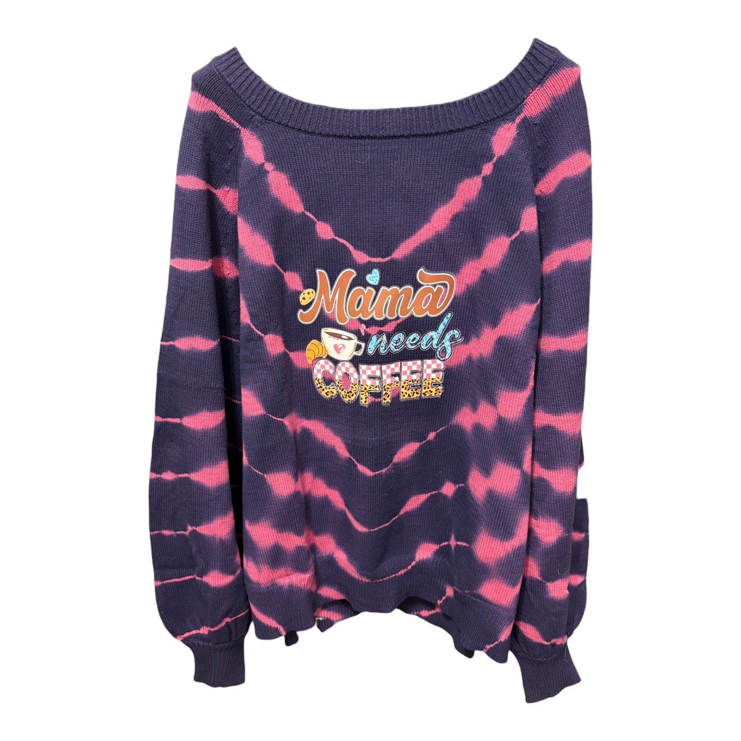 Mama Needs Coffee Upcycled Oversized Sweater Fits XL/2X