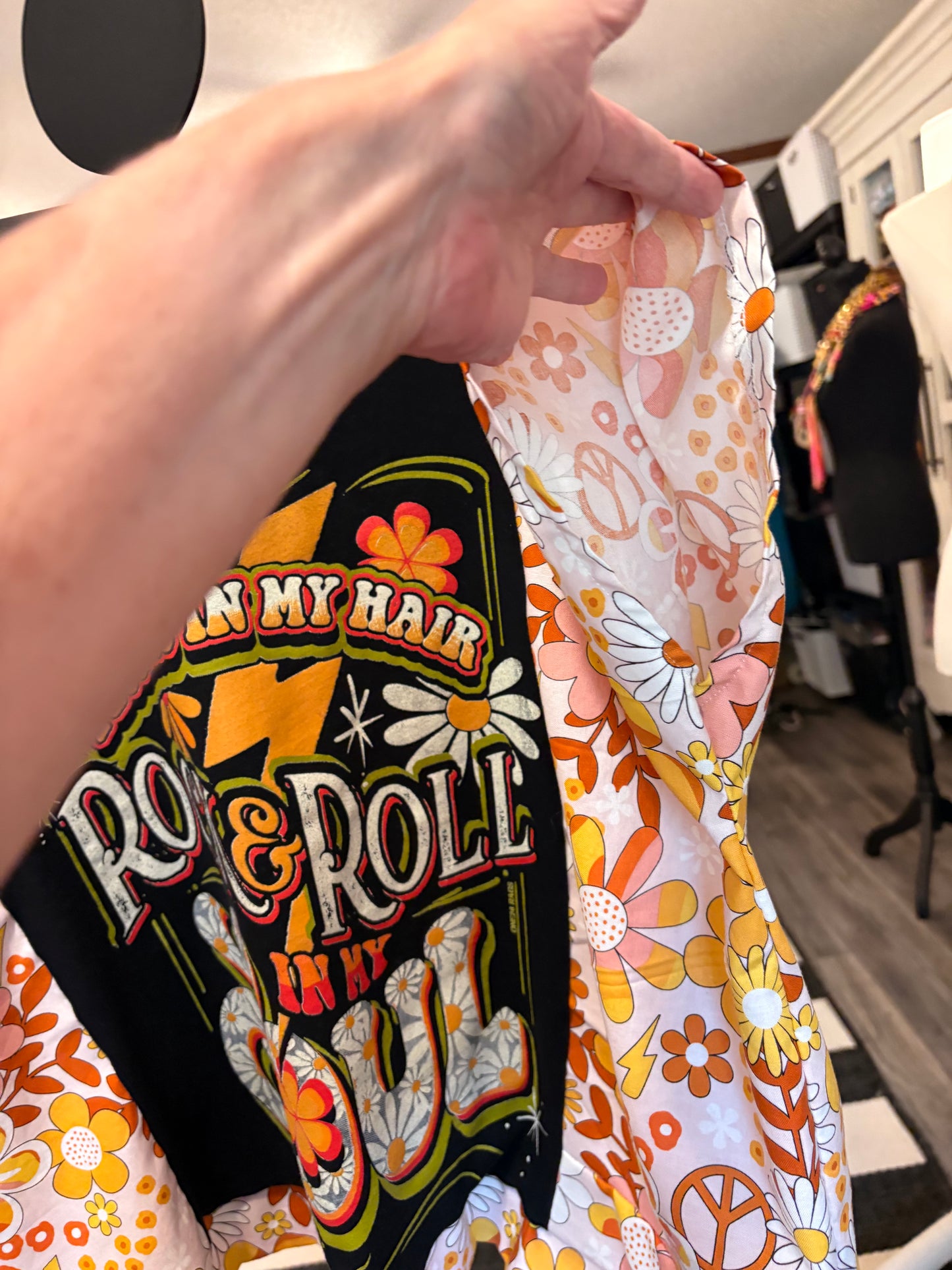 Rock and Soul Upcycled Boxy Top One Size Fits a Small to XXL
