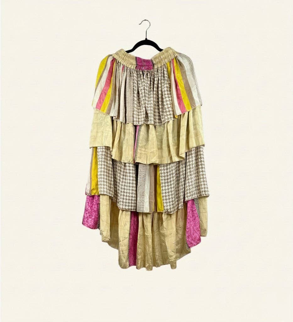 Ruffle Muse Hi-Lo Silk Skirt 1000-12