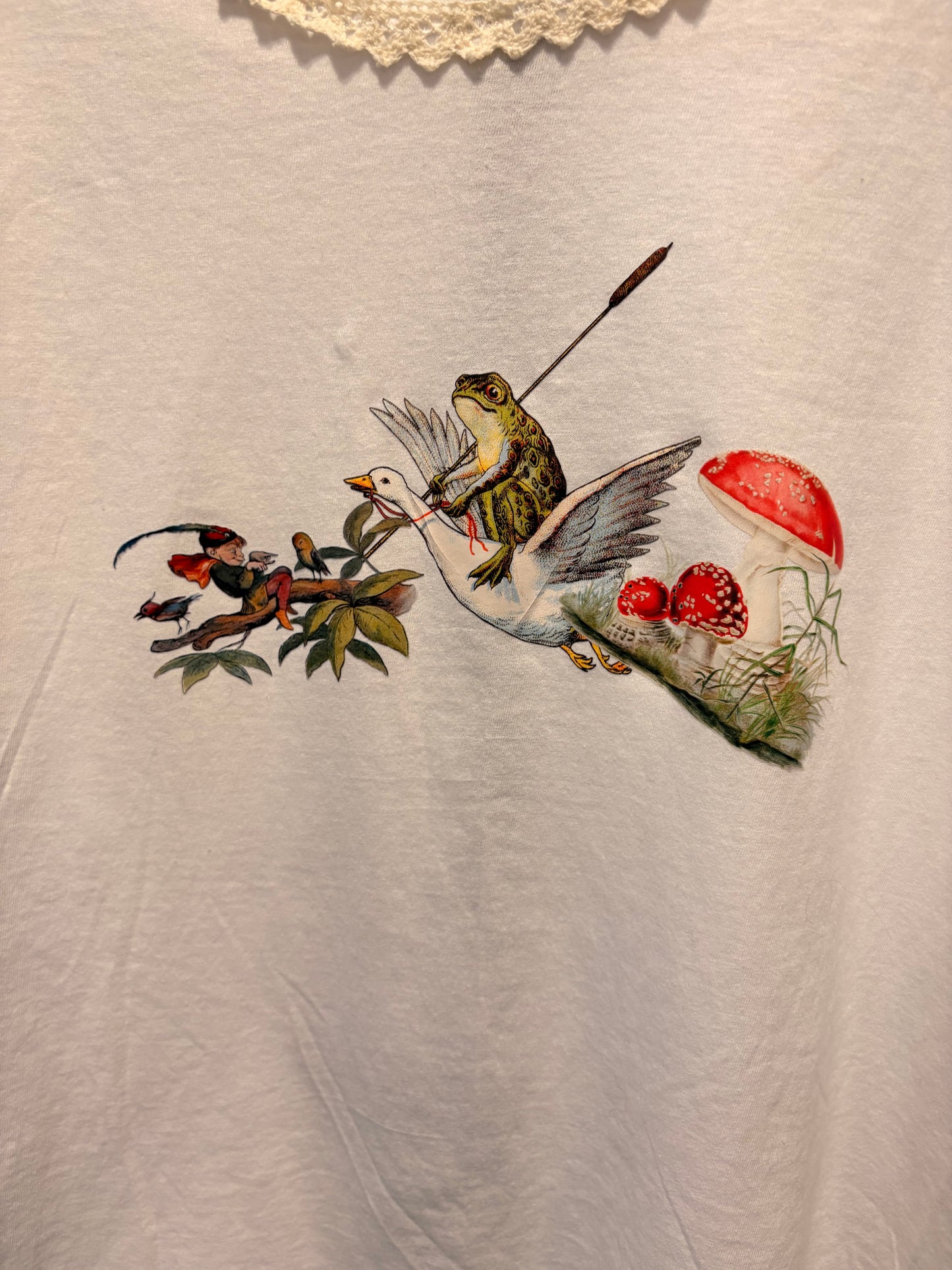 Toadstool and Gnome “Junk” Tee One Size Fits an XS to Medium