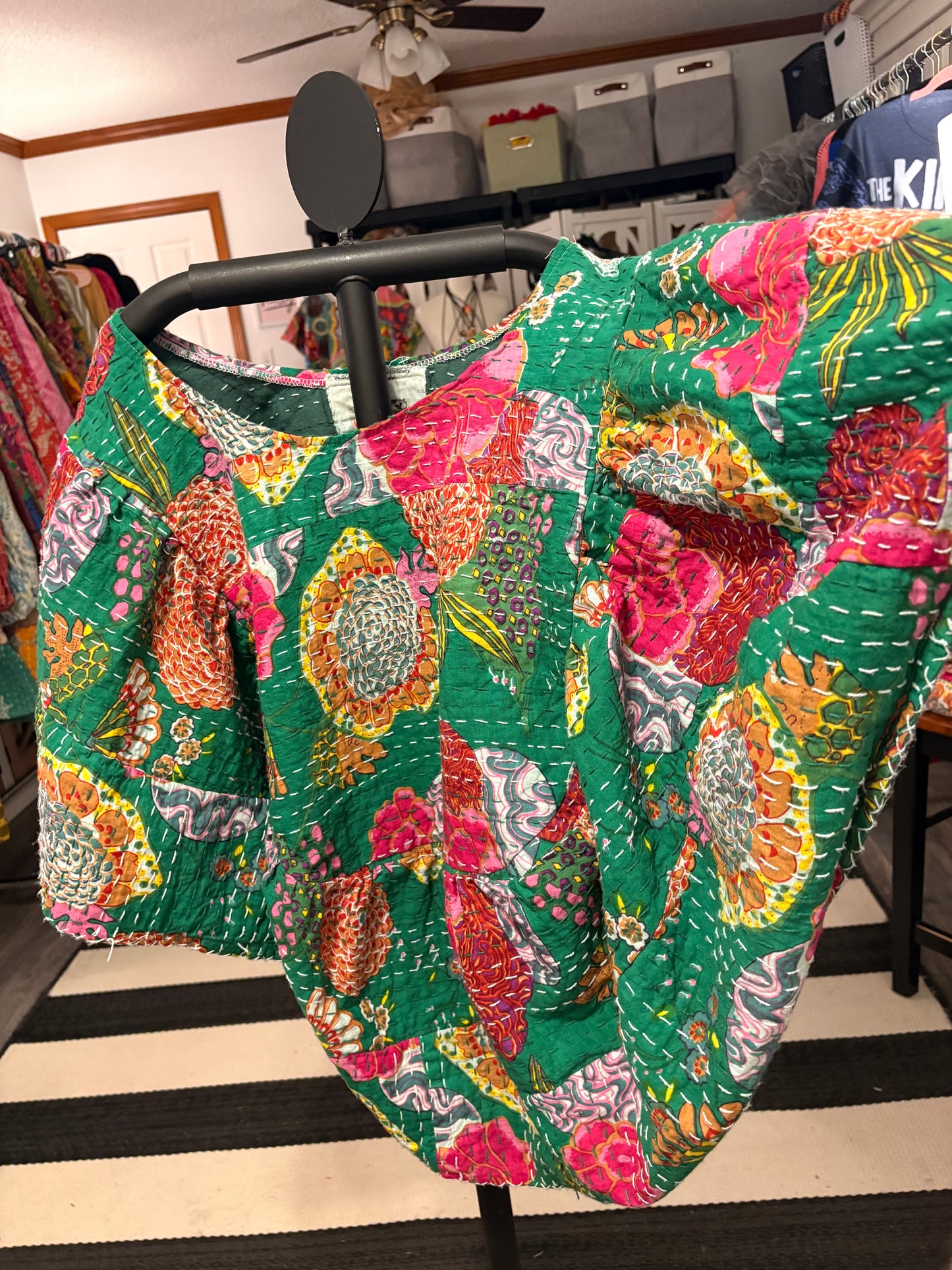 Endora Kantha Circle Top One Size Fits a Small to 3X