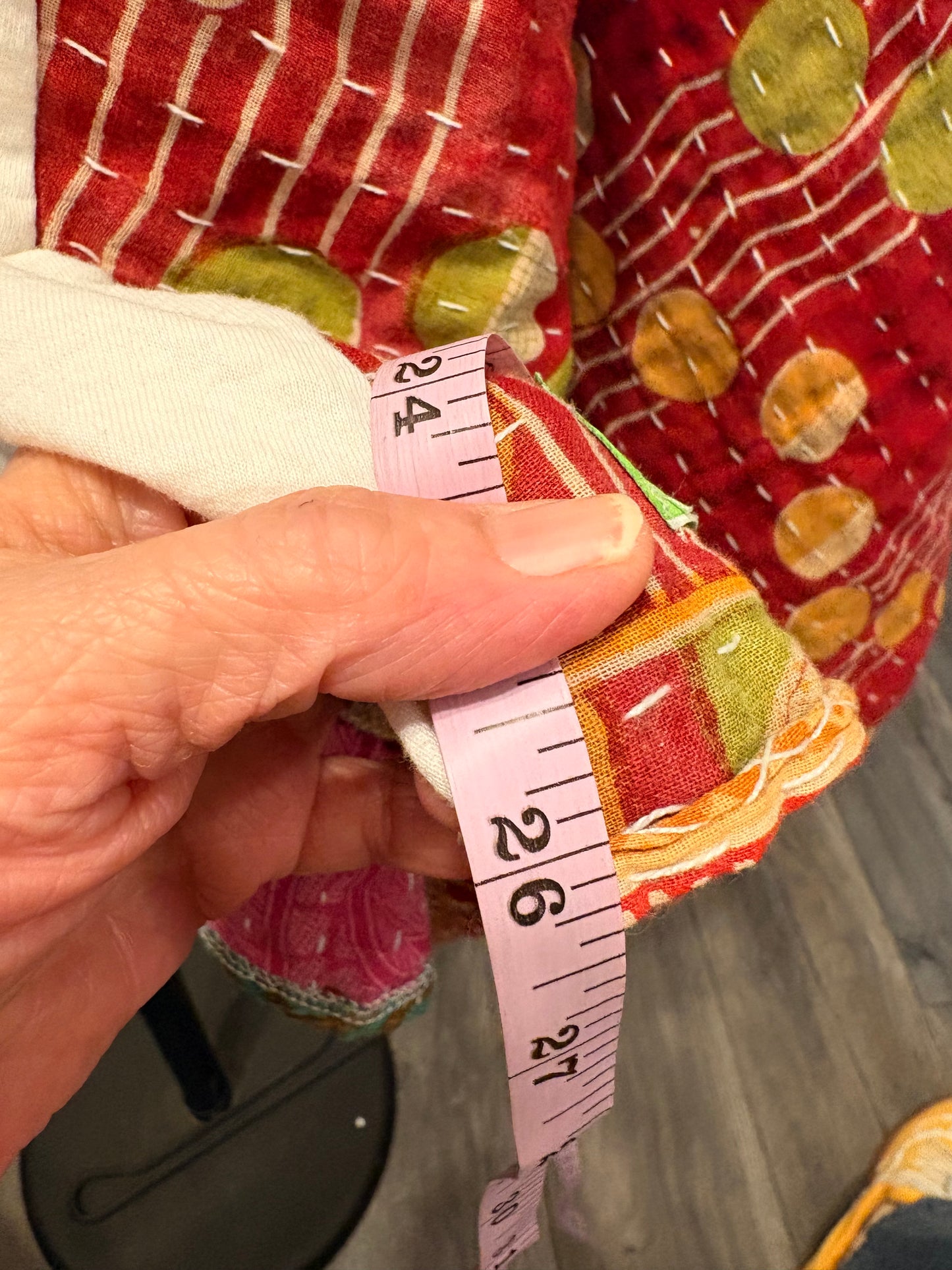 The Wall Upcycled Vintage Kantha Quilt Poncho Tee One Size Fits a Large to 3X